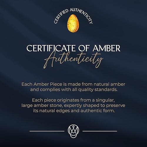 Miniatura 6 de Colgante de ámbar báltico para mujer, gota de ámbar brillante, collar de plata de ley chapado en oro, joyería de color coñac para mujer