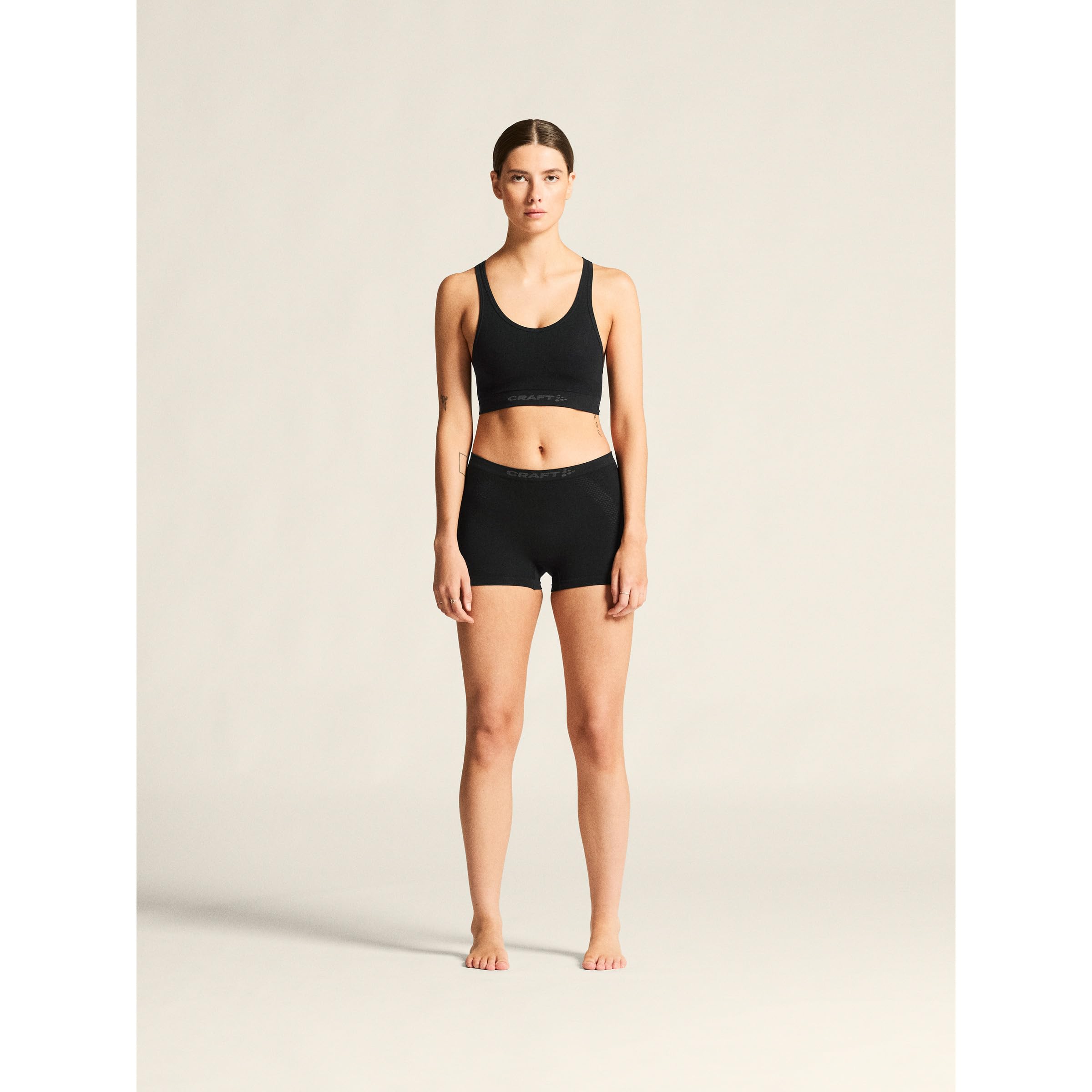 Craft Donna Wool Seamless Boxer Pantaloni, Black, S|XS