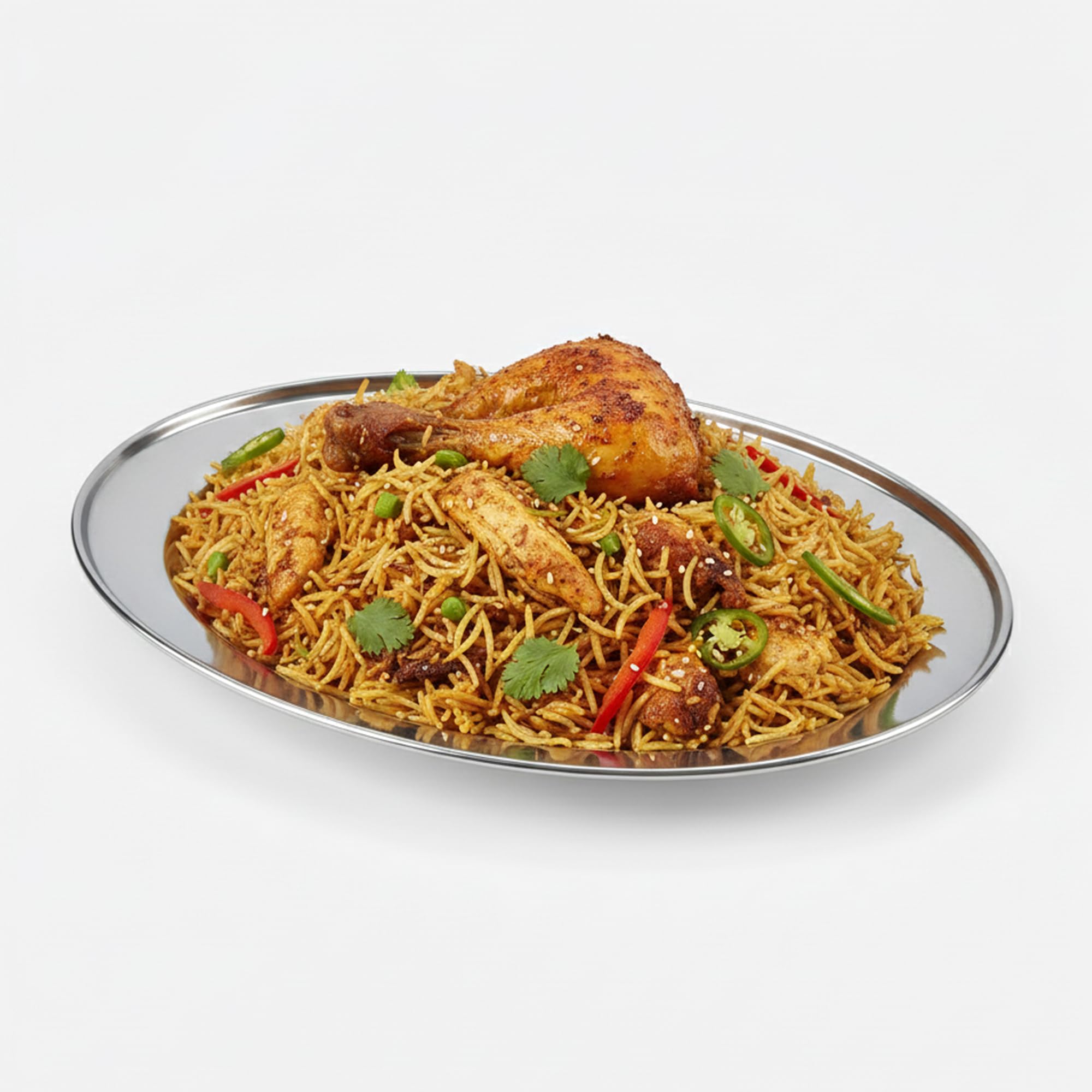WINSOME Serving Platter Stainless Steel Oval Dish - Multipurpose Food Tray for Dinner Buffet, Parties and Gatherings