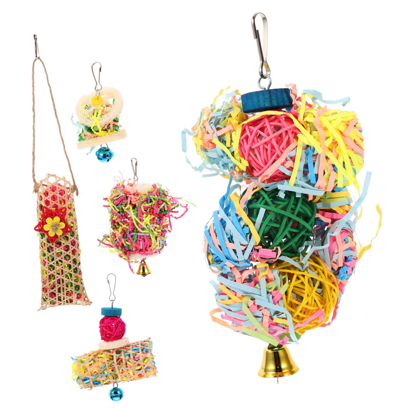 YARNOW 2 Set Giocattolo Da Masticare Per Pappagalli Trituratore Di Uccelli Giochi Per Bambini Giocattoli Di Legno Gabbia Per Pappagalli Pappagallo Gabbia Per Uccelli Plastica