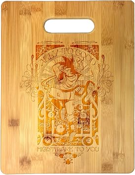 Ally to Good Anime Fighting Powerful Men Cartoon Parody Design - Laser Engraved Bamboo Cutting Board - Wedding, Housewarming, Anniversary, Birthday, Fathers Day, Gift