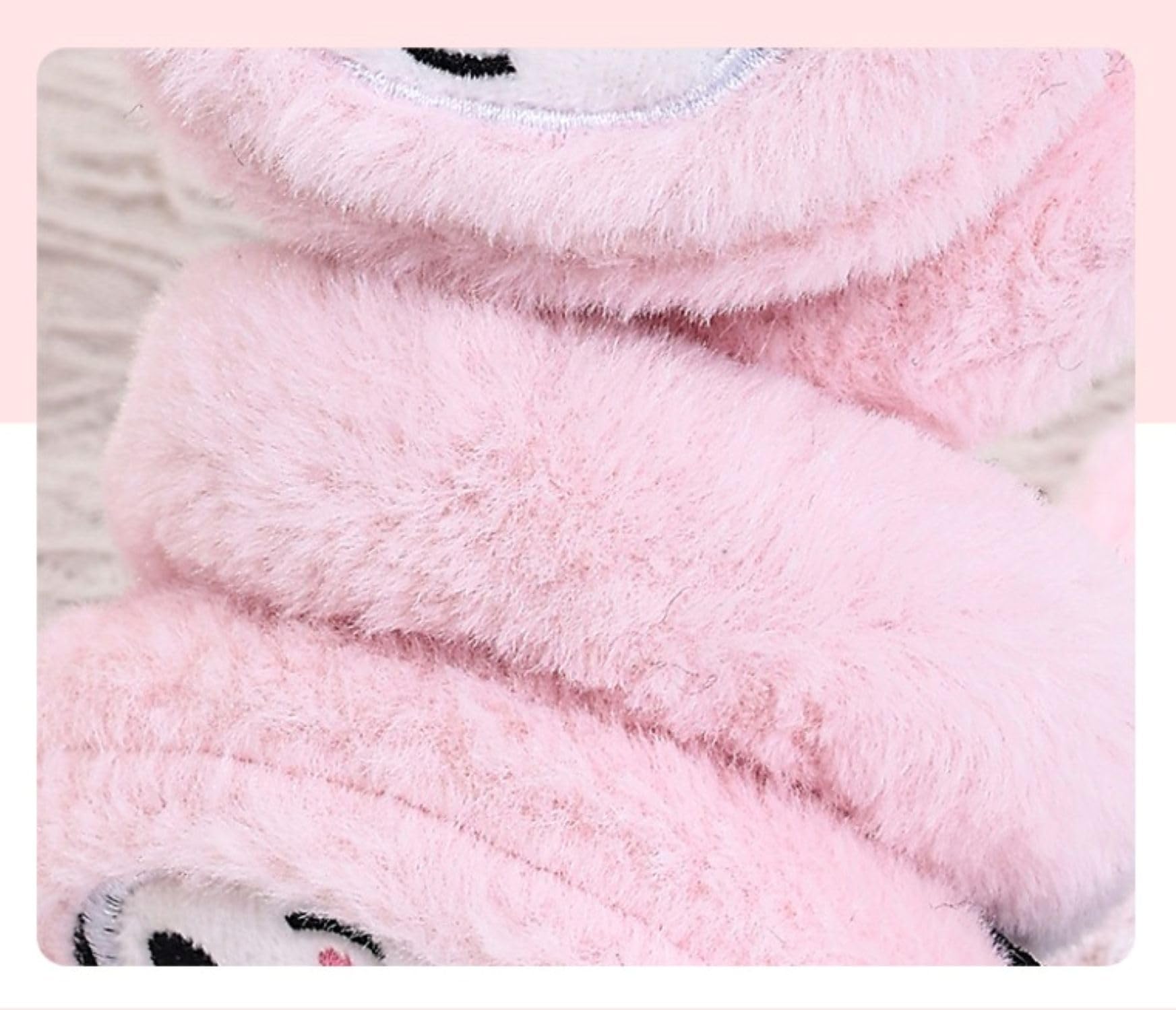 DC DECORIO Cartoon Character Fur Winter Earmuffs for Kids, Girls (Black & Pink) - Image 3 thumbnail