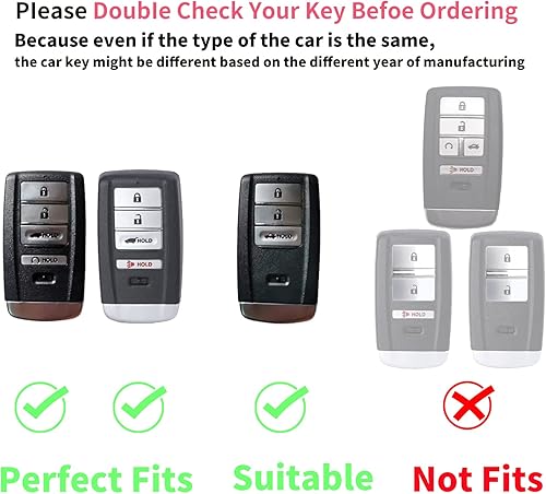 Vista 2 de Funda para llavero Acura, TPU suave de 360 grados, protección para llavero de automóvil Acura CDX NSX RDX RLX TLX TLX TLX-L, Rojo