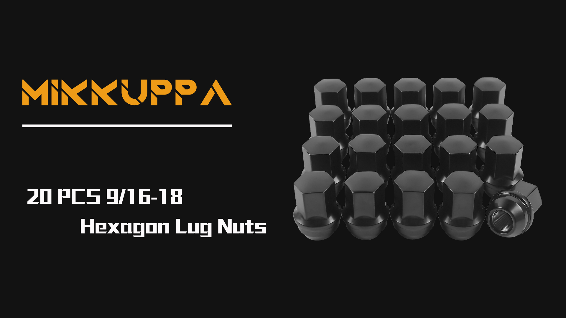 Image of MIKKUPPA 9 /16 inch-18 OEM Lug Nuts - Replacement for Dodge Ram 1500 Dakota Durango Chrysler Aspen Mitsubishi Raider Factory Wheels, Black Lug Nut Set 7 /8 inch Hex Replace 611-204 6036433AA