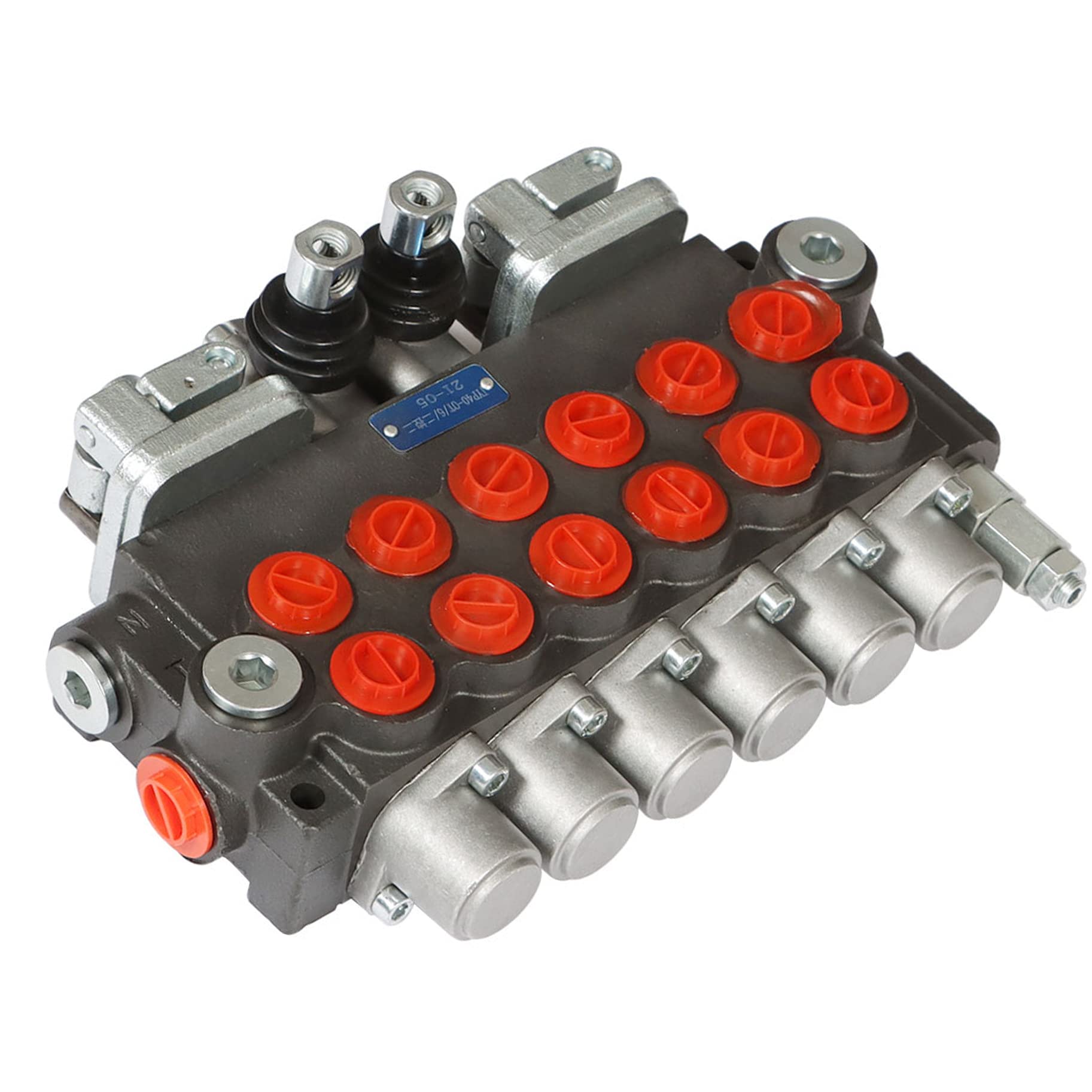 Hydraulisches Wegeventil mit 2 Joysticks, 6 Spulen, 11 gpm, 3625 psi, SAE-Anschlüsse, doppeltwirkendes Hydraulikventil für Traktoren, Lader, Tanks, Lader, Holzspalter