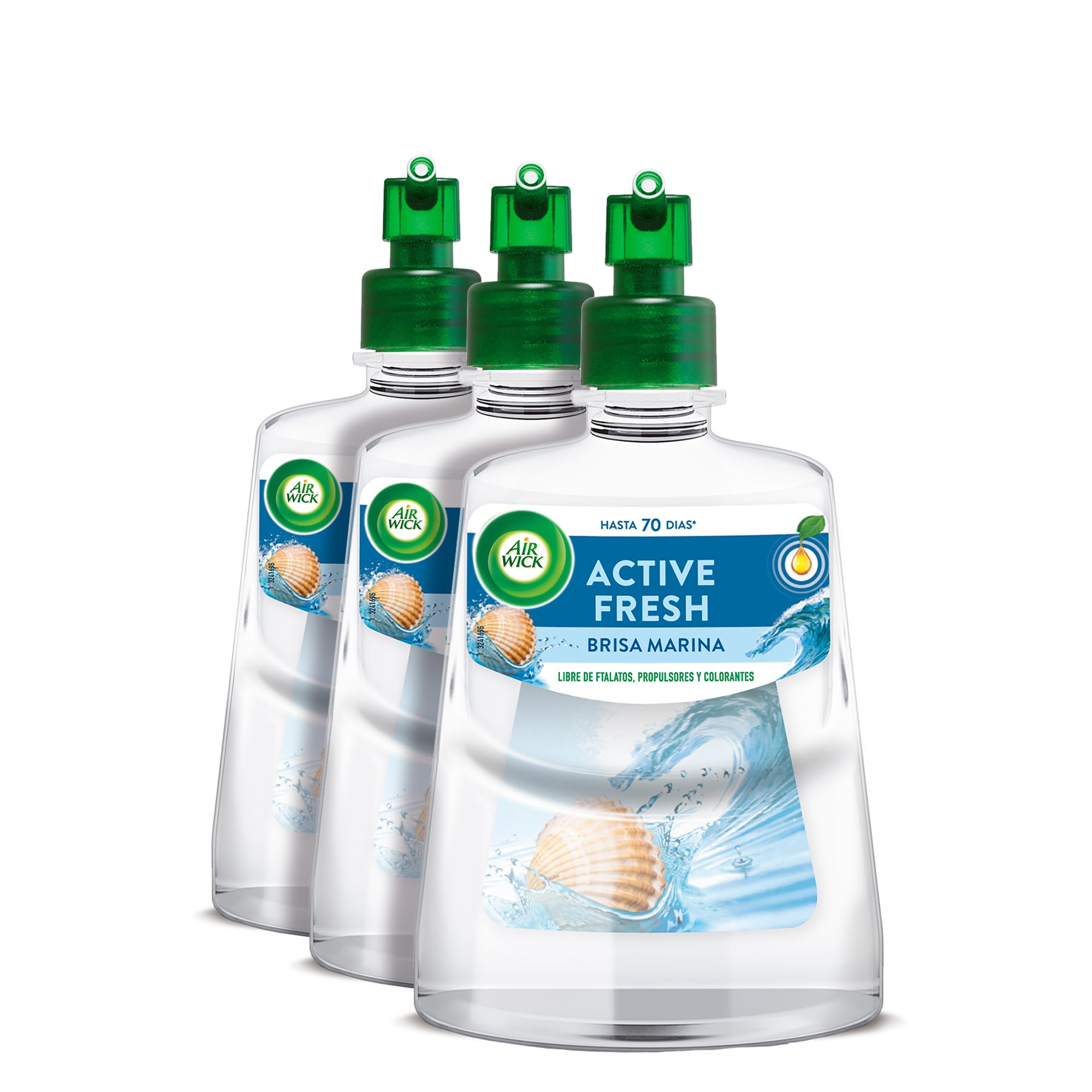 Air Wick Active Fresh Spray Automatico Sin Aerosol - Ambientador para casa con Aroma a Flor de Jazmín - Pack de 3 Recambios (228mlx3) — view 2