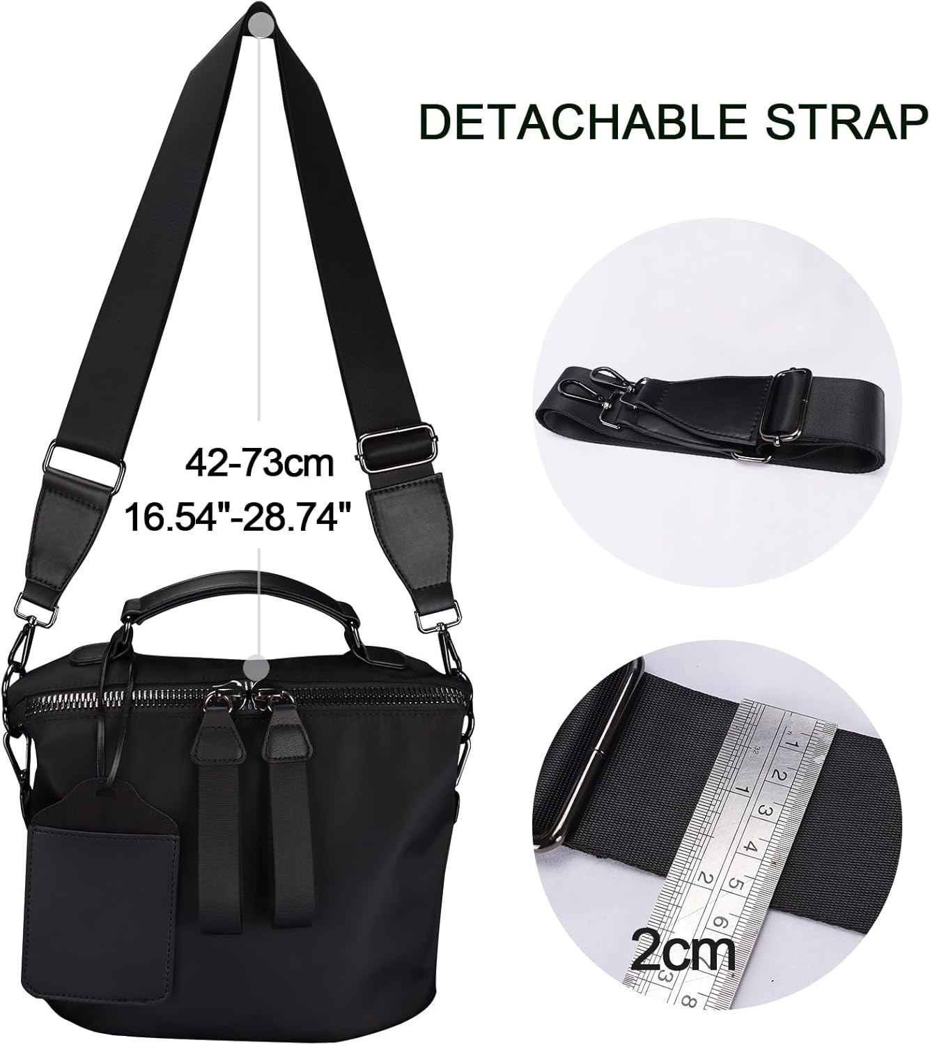 Nylon Crossbody bag with Card Holder Shoulder Bag for Daily Women Lightweight Tote bag for Shopping | Nylon, Card Holder, Daily, Lightweight, Shopping - Image 4