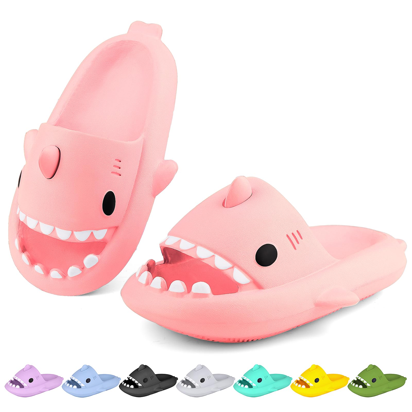 LUYOO Kids Shark Cloud Slides | Boys Girls Slip On Sandals | Toddler Beach Slippers | Youth Fish Flip Flops Pool Shower Shoes