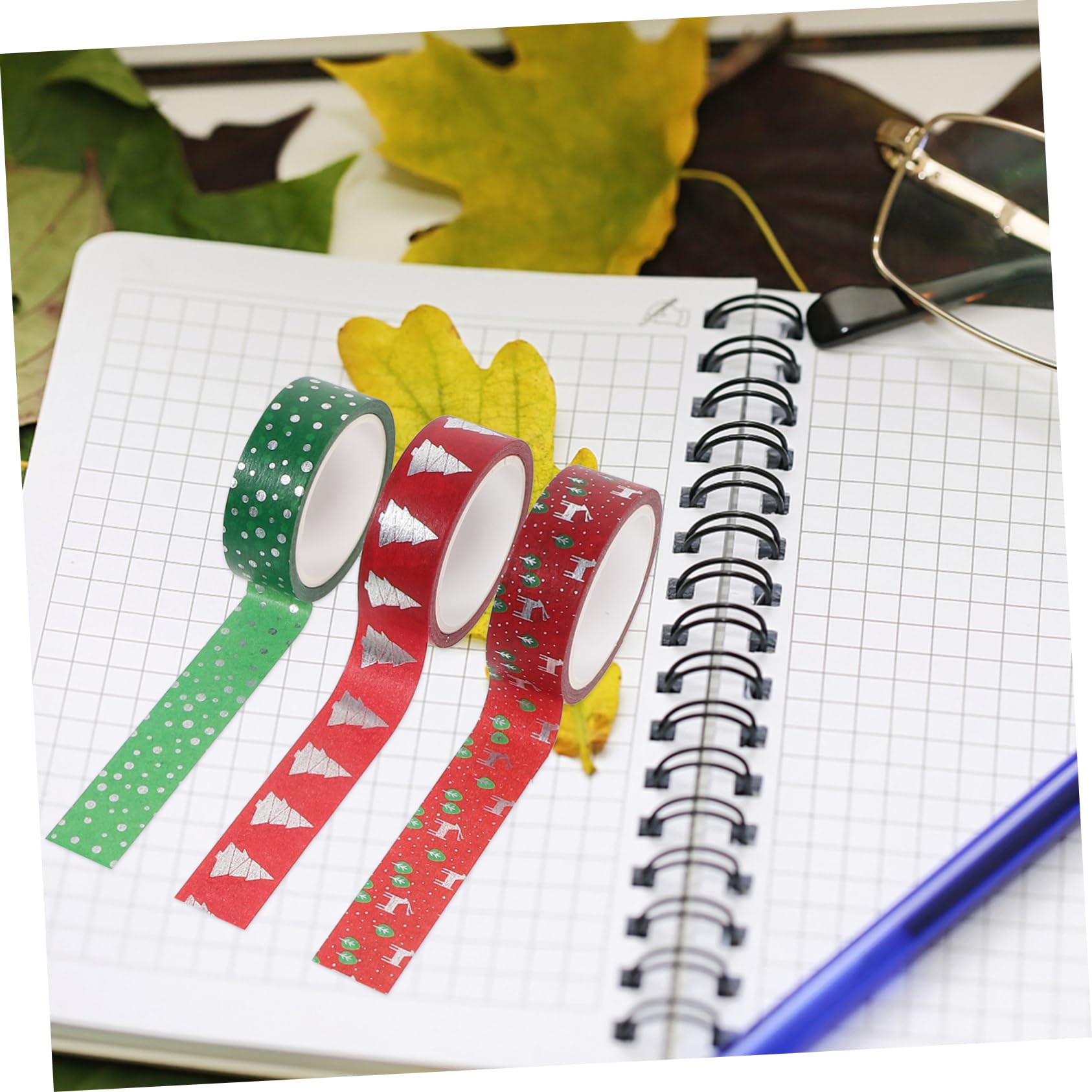 NUOBESTY 36 Piezas Cinta washi navideña Cinta washi árbol de Navidad planificador de Cinta washi Scrapbooking decoración navideña Cinta magnética Cinta Decorativa Cinta bronceadora Cuenta