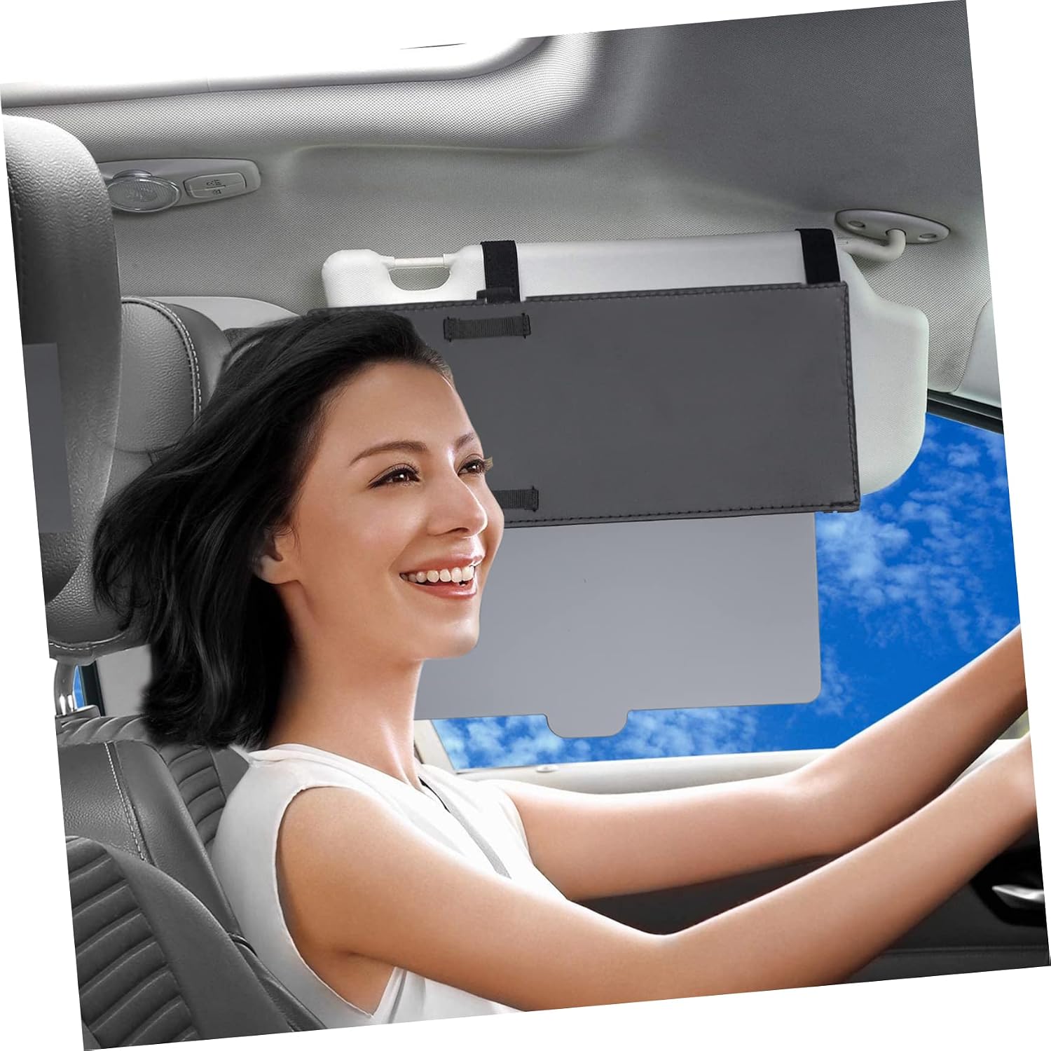 2pcs Retractable Sunshade Visor for Vehicles Adjustable Windshield Cover with Uv Protection Durable Pu Material Compact for Comfortable Driving