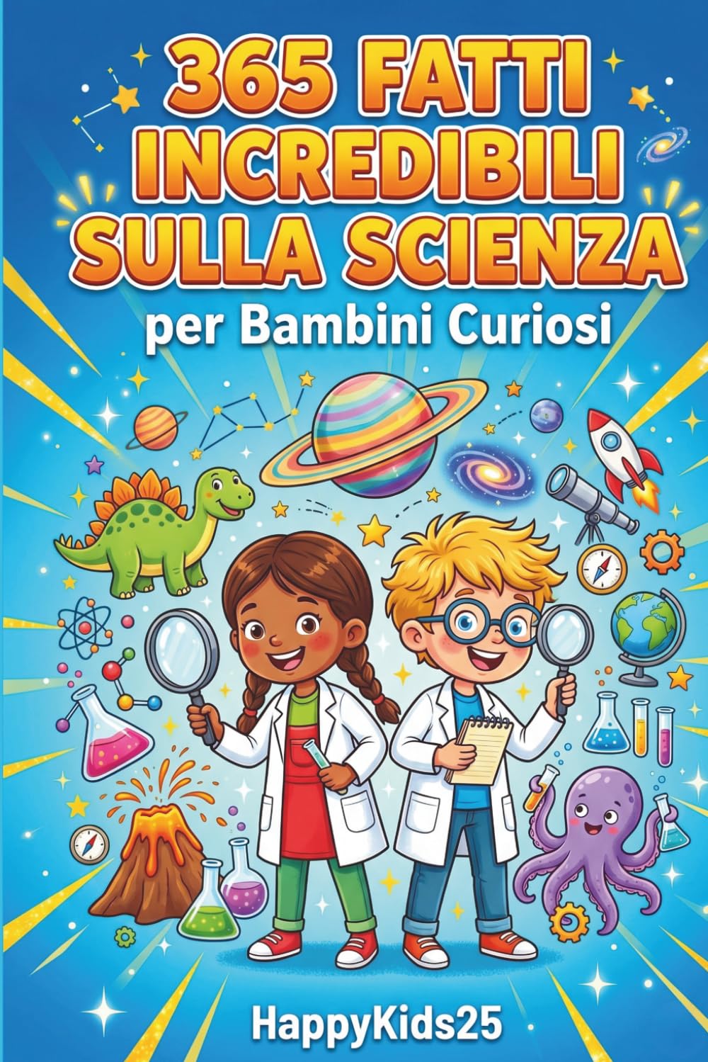 365 Fatti Incredibili sulla Scienza per Bambini Curiosi: Curiosità sorprendenti su animali, spazio, corpo umano e natura - Con quiz, esperimenti e illustrazioni · Età 8-12 anni