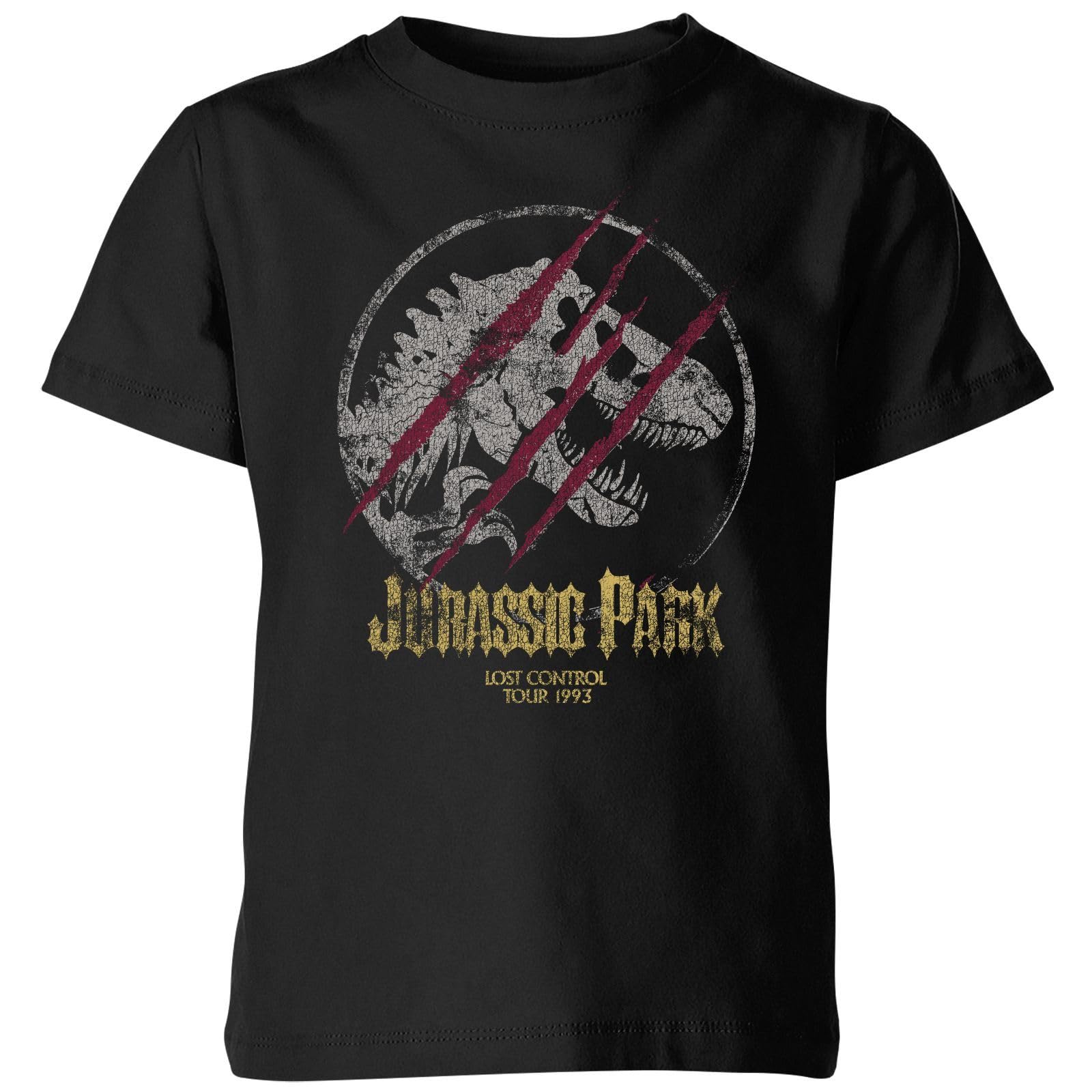 Zavvi Unisex Kids Black Official Jurassic Park Lost Control Kids T-Shirt - Yxl