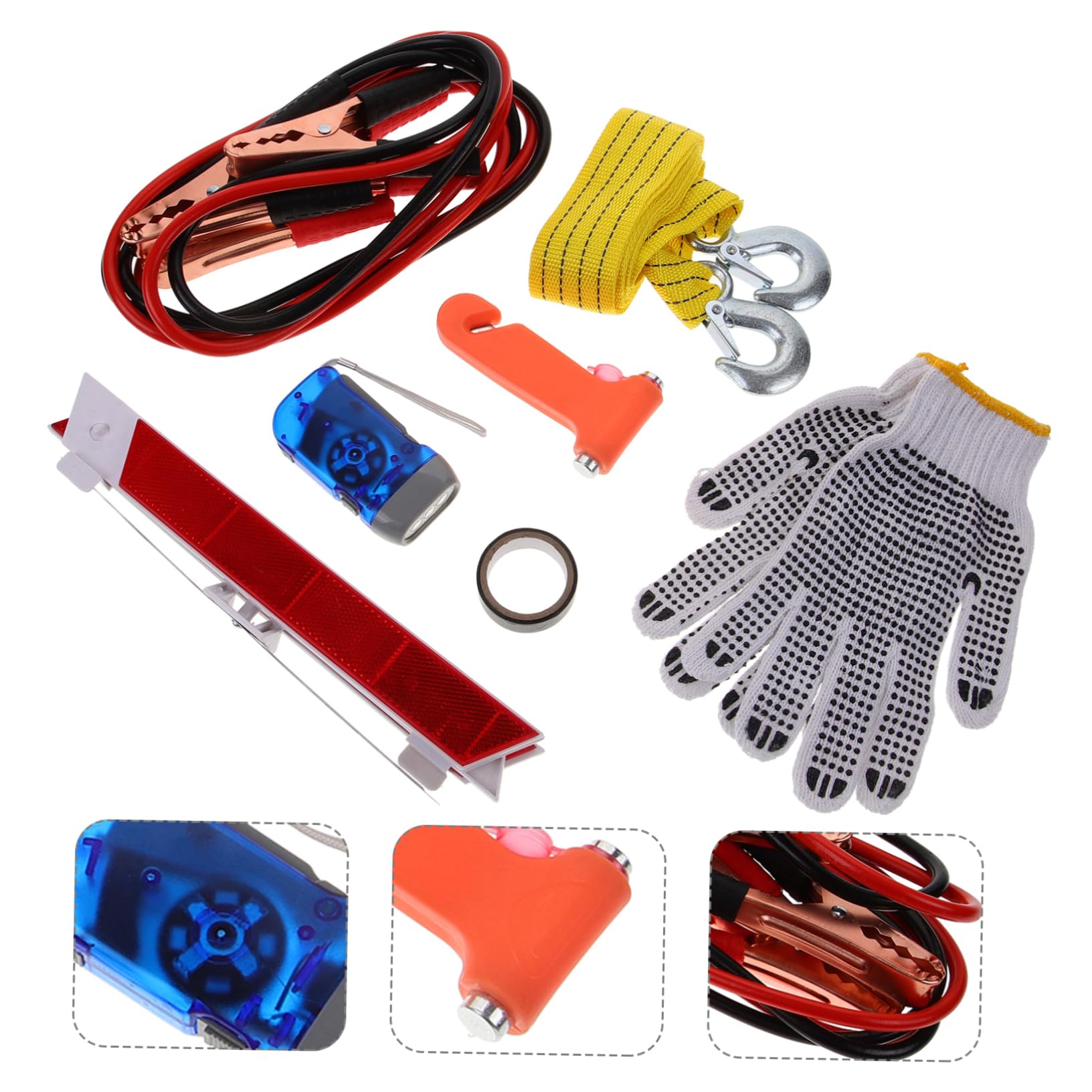Cabilock Kit di Emergenza Auto Multifunzione, per Veicoli, Abs, Gomma, Metallo e Tessuto, per Controlli del Veicolo