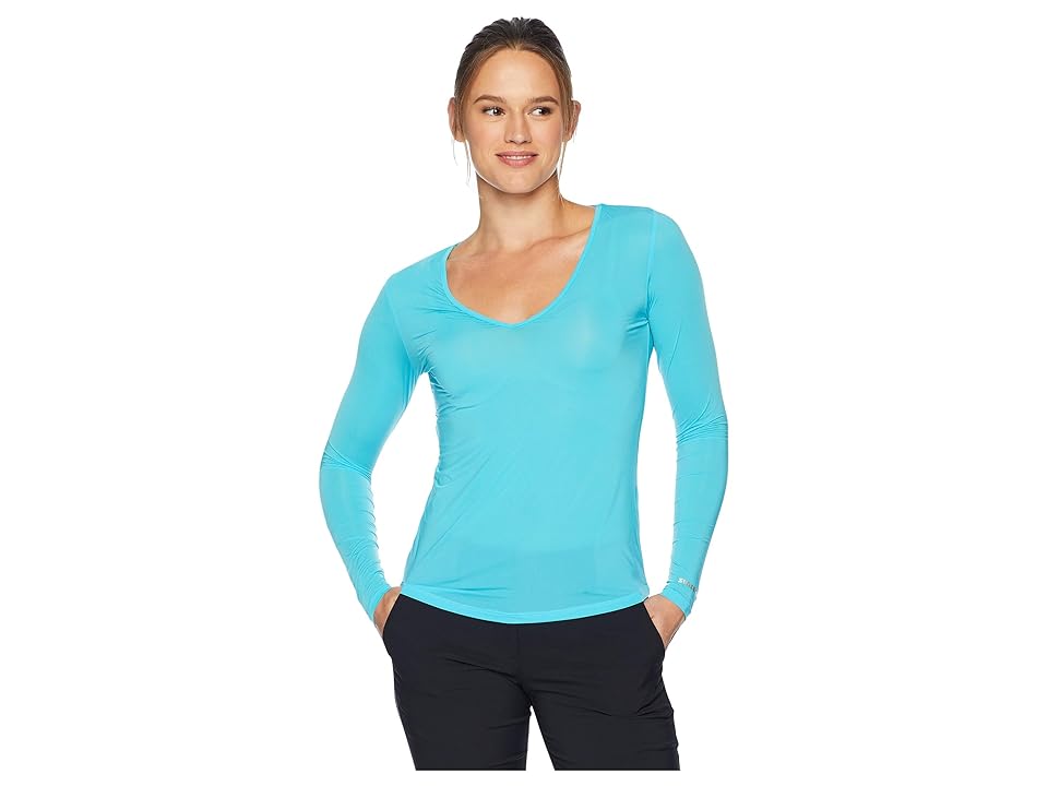 

Jamie Sadock Sunsense(r) Long Sleeve Layering Top (Cyan) Women's Long Sleeve Pullover