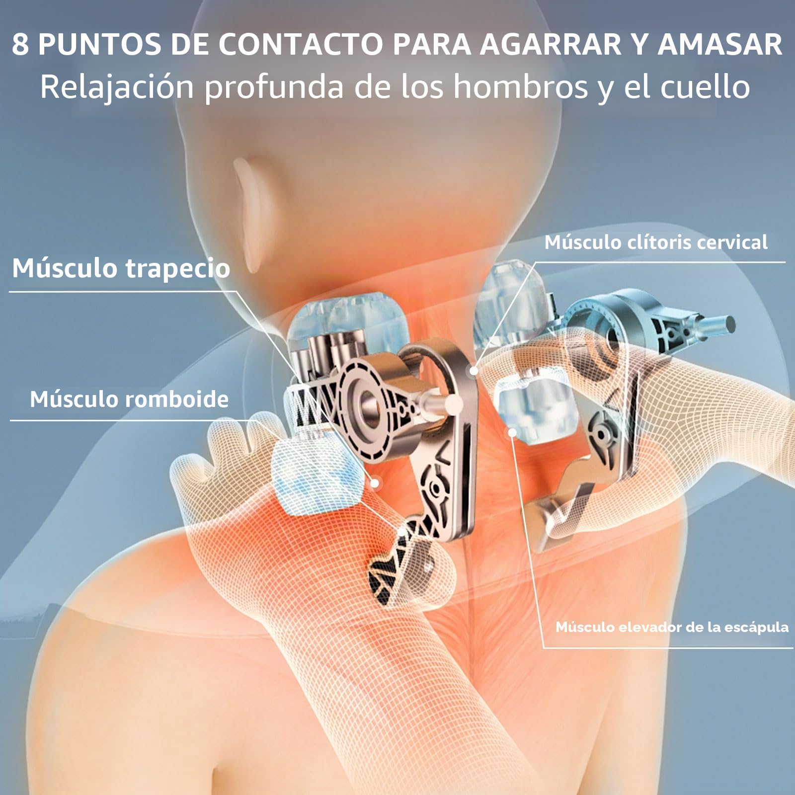 Healthrelif Shiatsu Masajeador cervical - Masajeador para Cuello, Hombros, Espalda y Piernas,con función de calor,Masajeador Portátil para Casa, Oficina o Viaje (Azul Oscuro)
