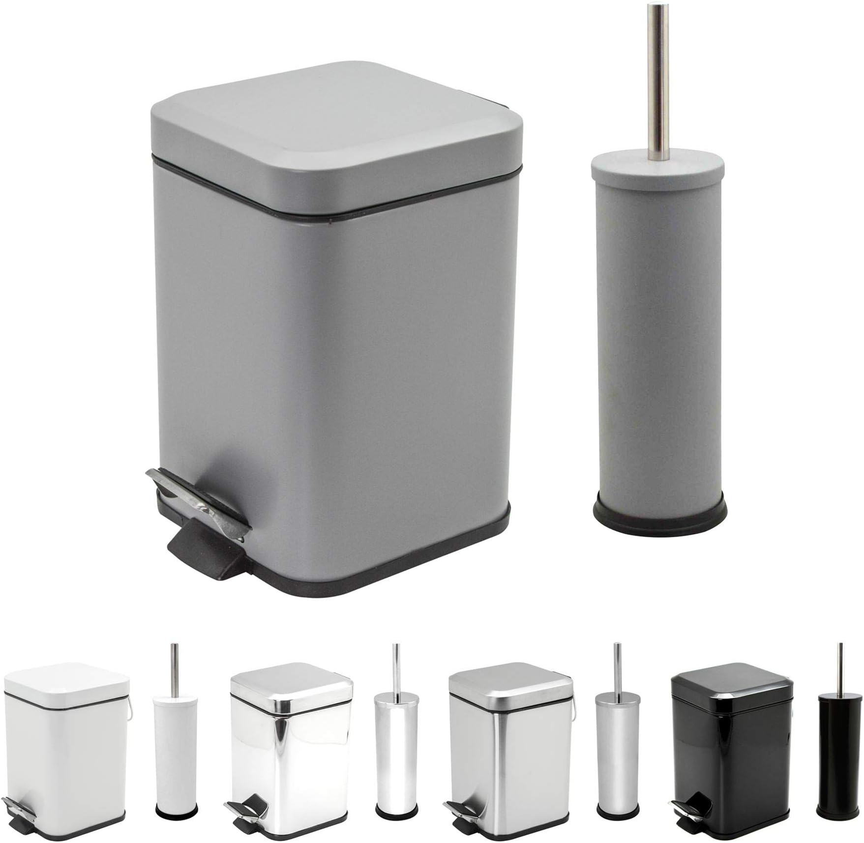 iTrend 3L Pedal Dustbin and Toilet Brush with Holder set - Bathroom ...