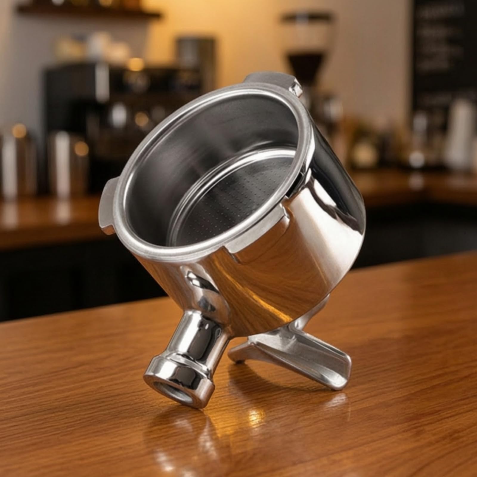 Portafiltro con Contenitore Doppio da 51 | Portafiltro aperto, Smontabile, per Cucina, operatori del caffè
