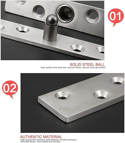 Miniatura 10 de Bisagra giratoria de acero inoxidable de 270 grados, bisagras de ocultación de acero inoxidable, bisagras de pivote de puerta, eje hacia arriba, eje