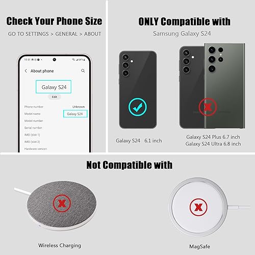 Miniatura 7 de Nvollnoe Funda para Samsung S24 con tarjetero almacena 5 tarjetas Funda de doble capa resistente a prueba de golpes con ranura para tarjeta oculta