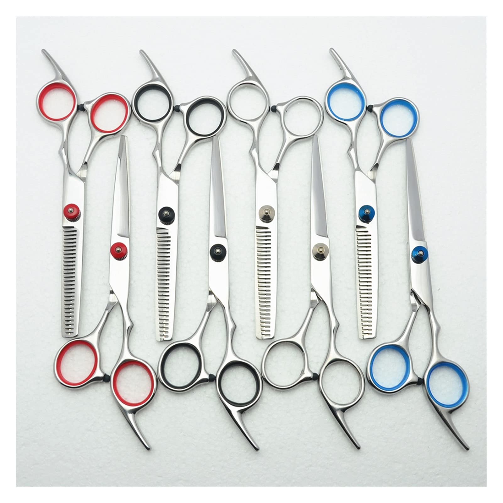 Schneideschere + Effilierschere Hochwertige Friseurschere Friseurschere, Silber, 1 Paar, ohne Tasche