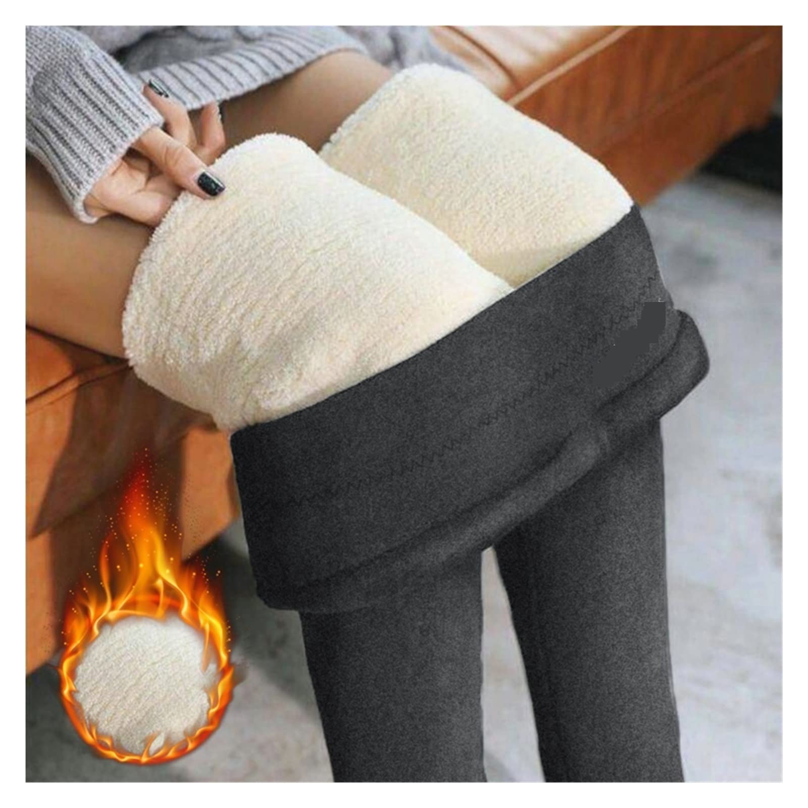 Collants d'hiver pour Femme, Collants épais en Polaire Thermique, Effet Peau, Chaussettes en Peluche, Leggings doublés, Bas Chauds translucides (Couleur : StyleC-1, Taille : 2XL) (Styleb 10)