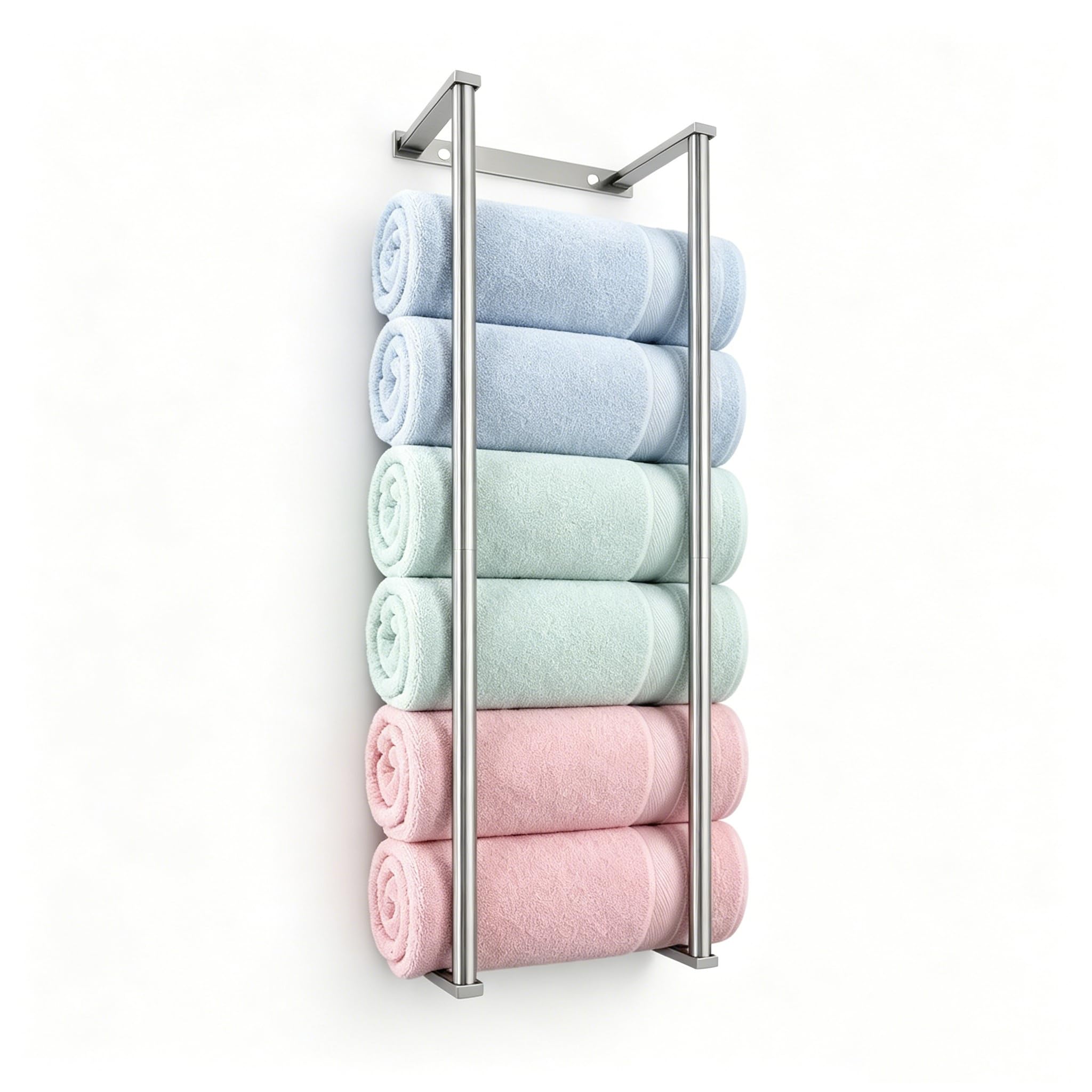 LSWYYP 72cm 6-Bar Towel Rack, No-Drill Adhesive/Wall, Rustproof 304 Steel — image 1
