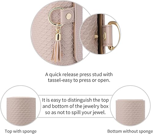 Vista 47 de Vlando Viaggio - Joyero pequeño, caja de almacenamiento para accesorios de viaje A. Gris