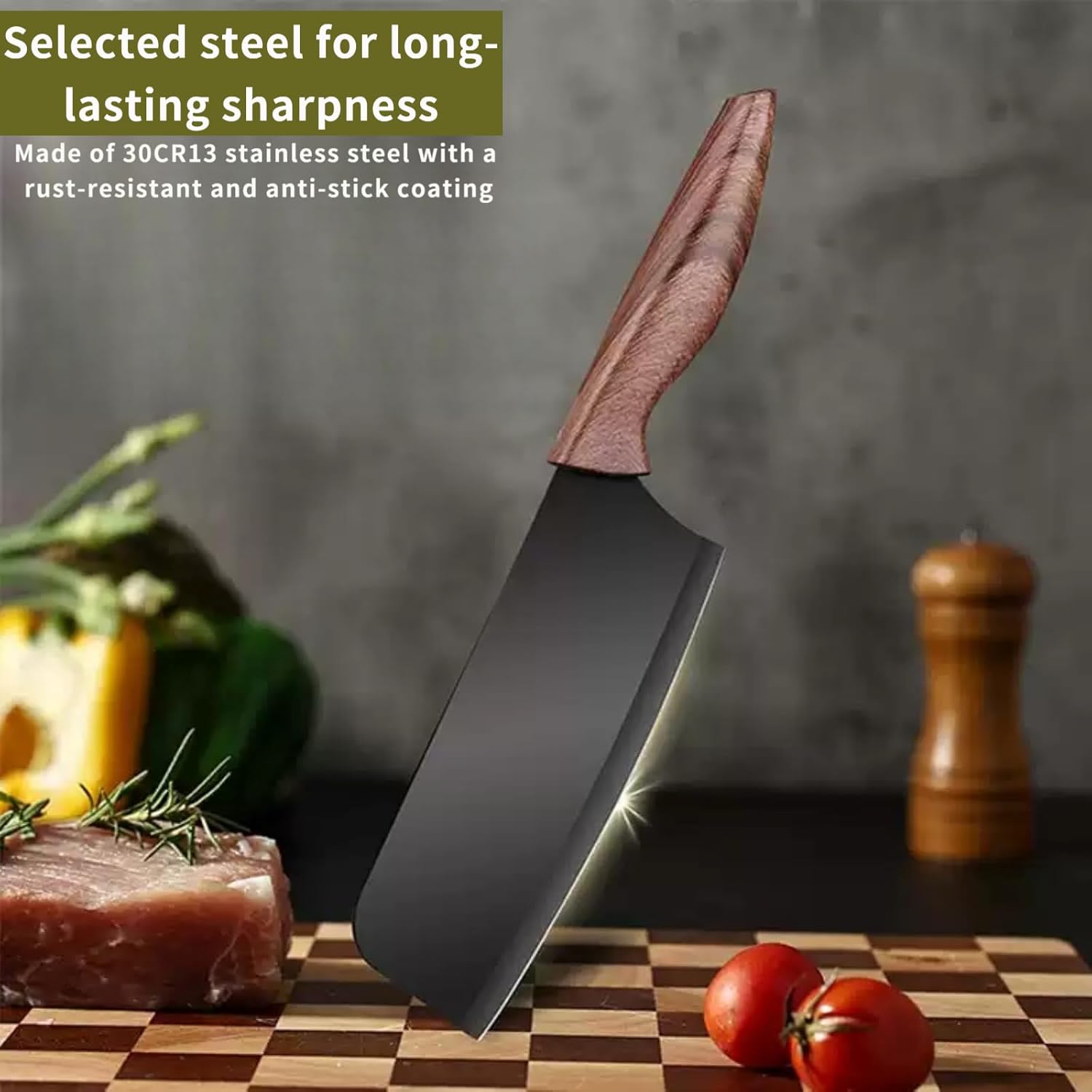 Ultra Sharp 3 Piece Kitchen Knife Set, Stainless Steel Chef Knives with Ergonomic Handle, Chef’s/Slicing/Paring Knives for Home, Camping & Meal Prep