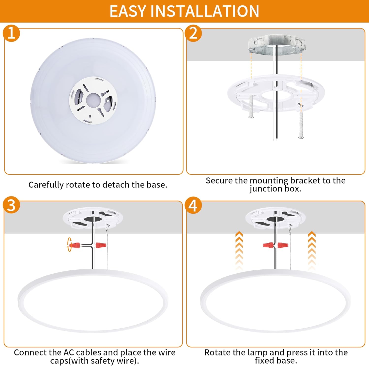 Flush Mount Ceiling Light with Night Light, 11in LED Ceiling Lights with Remote Control, 1800K Nightlights & 3000-6500K Dimmable Lamp Fixture, 24W 2400LM Low Profile for Bedroom, White
