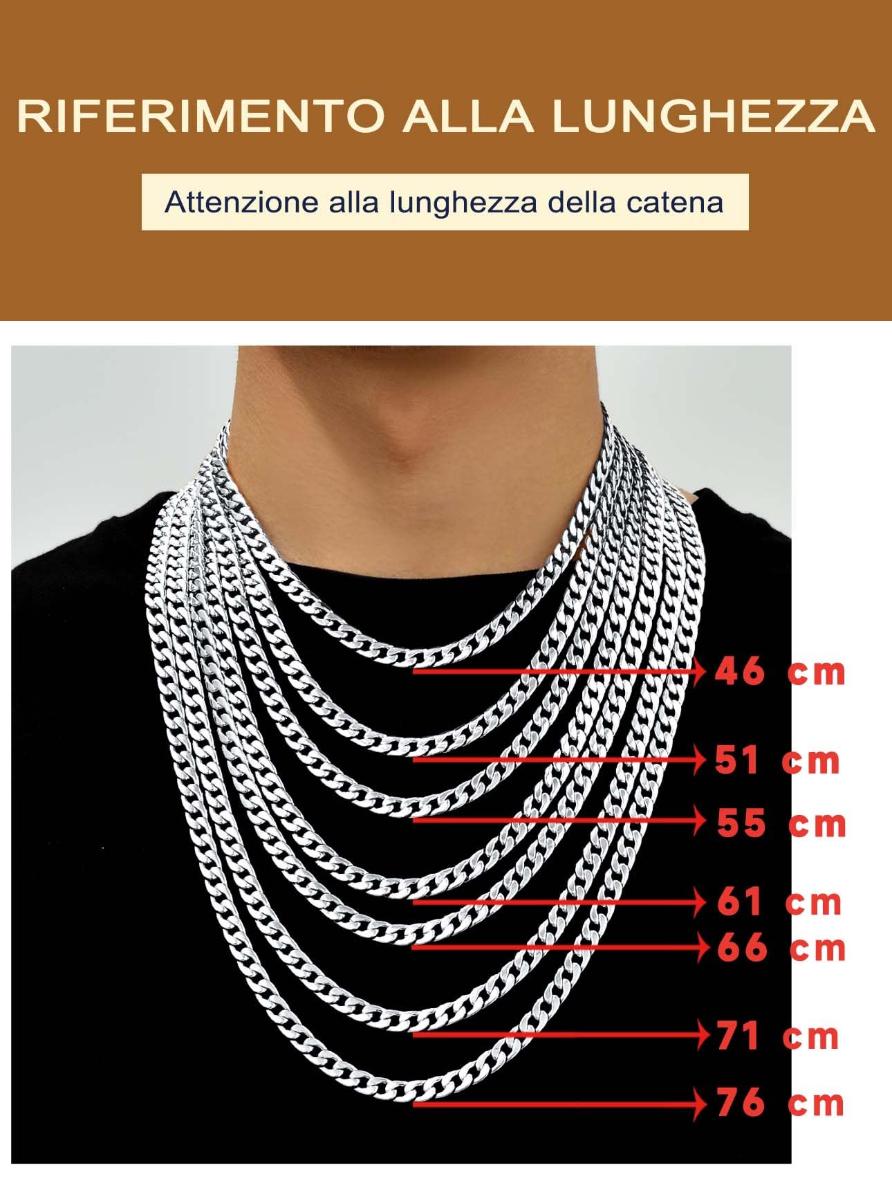 Suplight Collana Uomo a Catena Cubana Figara Scatola in Acciaio Inossidabile 316L Placcato Nero/Oro/Argento larghezza 4-6-9mm lunghezza 46-76cm per Uomo Ragazzo Hip Hop Rapper Confezione Regalo