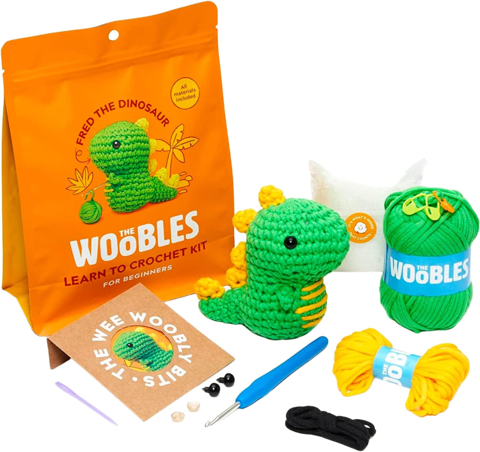 - Crochet Kit For Beginners - Easy Arts And Crafts Knitting & Crochet Animals Kit As Seen On Shark Tank - Fred The Dinosaur
