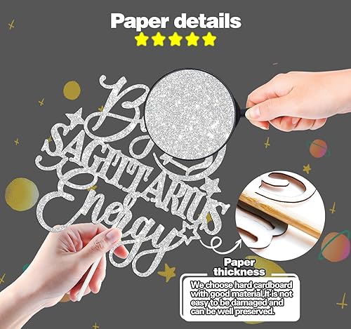 Miniatura 6 de Big Sagitario Energy Cake Topper, feliz cumpleaños Sagitario en noviembrediciembre, temporada de Sagitario, 12 constelaciones del zodiaco,