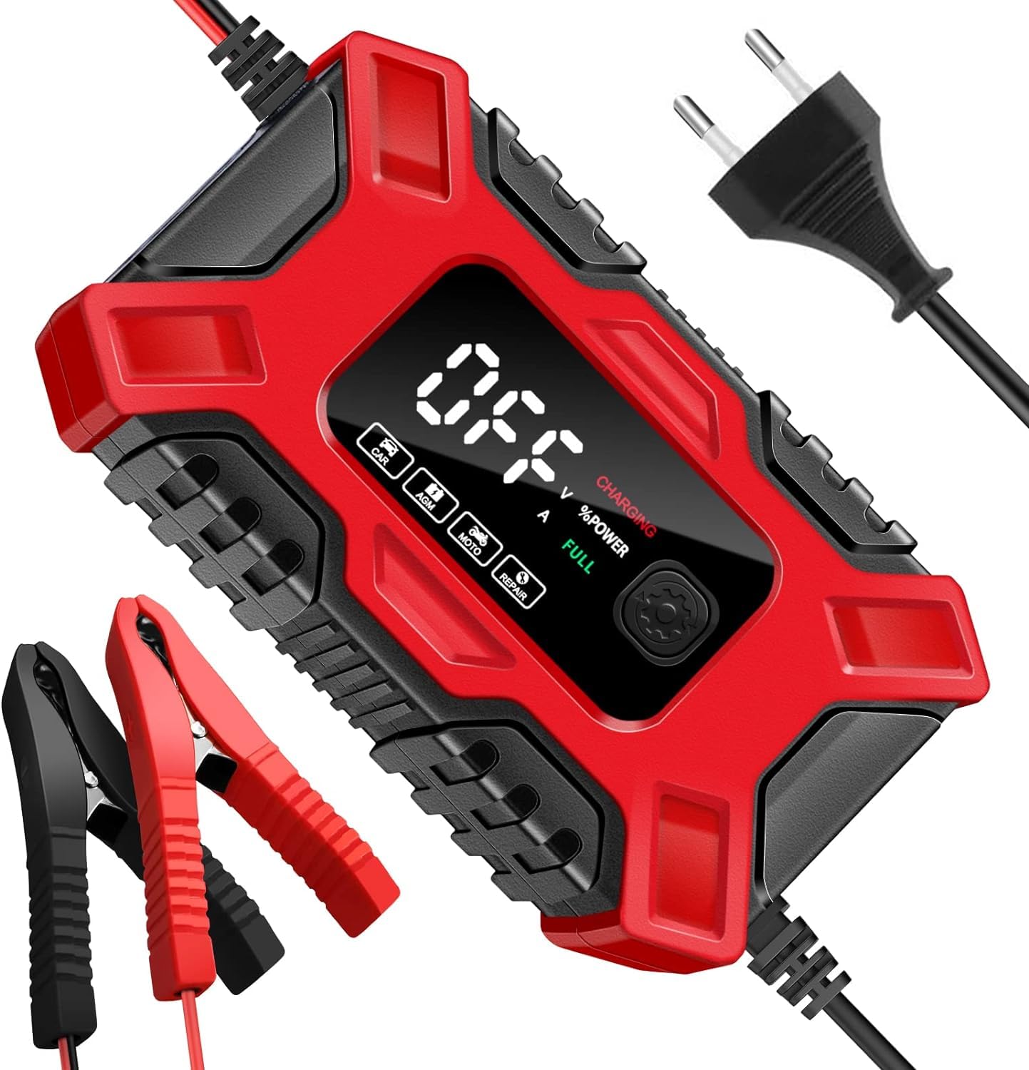 Chargeur De Maintien Pour Moto 12V Automatique - Écran LED - Pour Batteries 4Ah à 30Ah - Protections Multiples - Entretien Batterie Voiture, Quad - 5