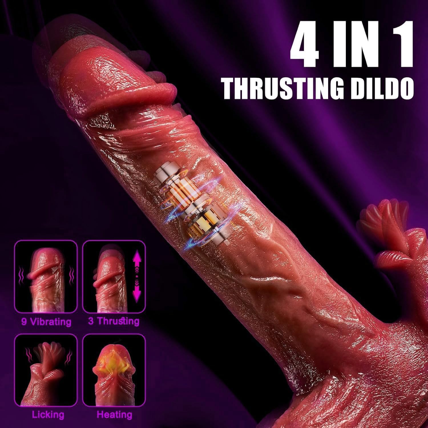 Dildo Realistico Vibratoreper Donna Professionale Clitoride, Vibratore Anale Sexytoysys Donna Coppia con 10 * 5 Modalità Vibrazione Spinta Sex Toys Vibratore Dildo Realistico Sextoy