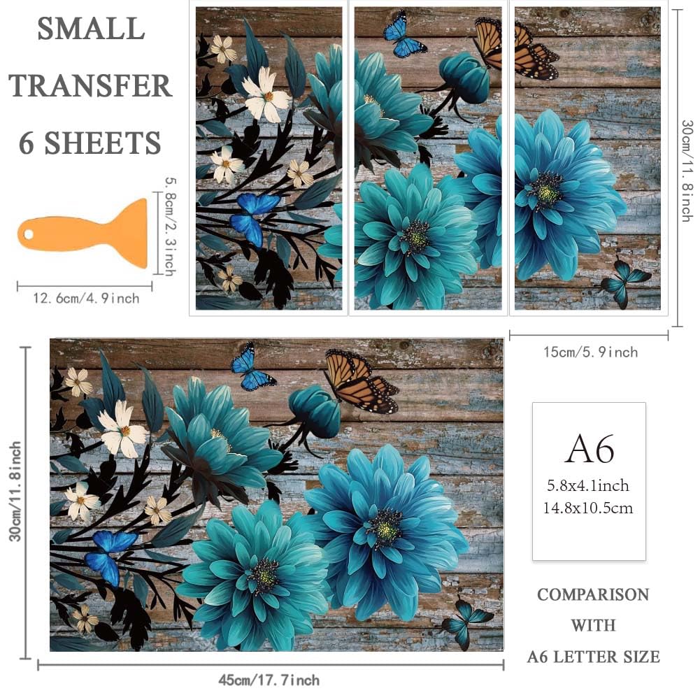 PVC Self-adhesive Transfers 3Pcs Black Flower Furniture Transfers ...