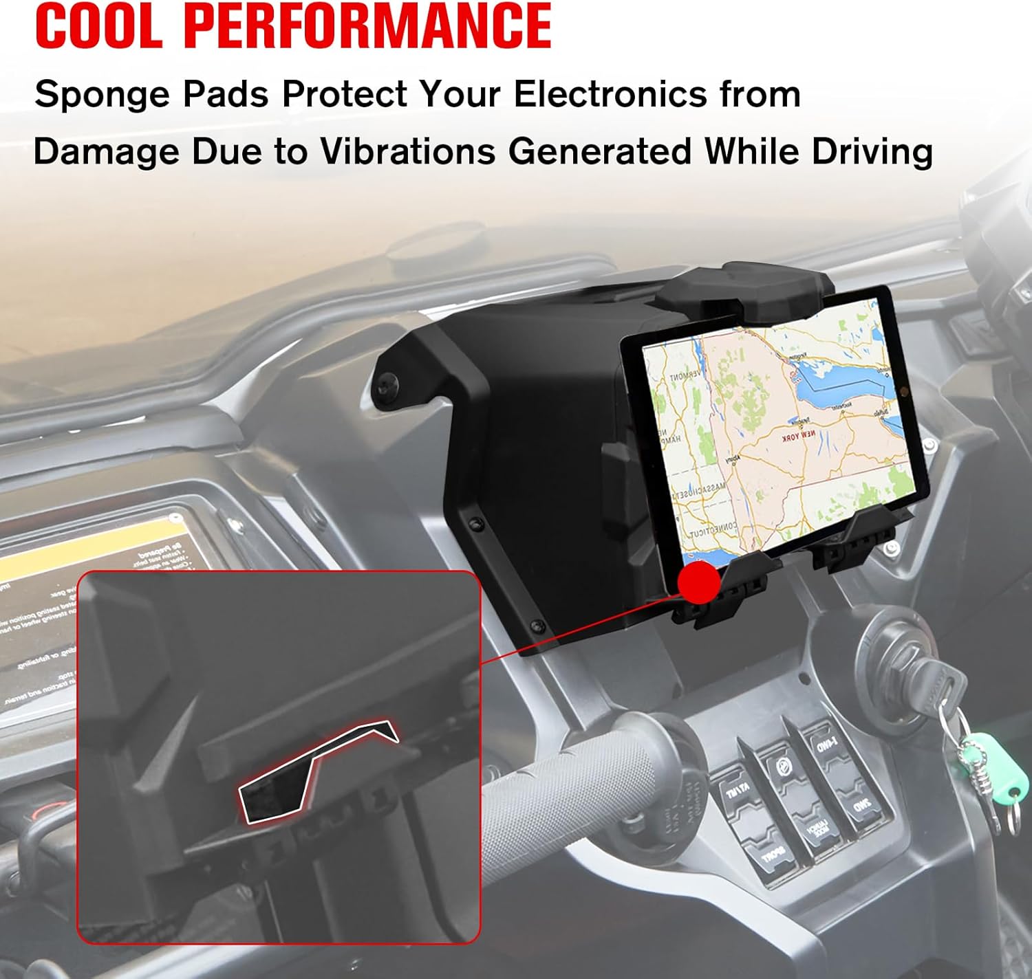 Electric Device Mounts with Storage Box Organizer Tray for Honda Talon 1000 2019-2023, GPS Phone Ipad Mount Holder for 2019-2022 Honda Talon 1000R / 1000X / 1000X-4 Accessories