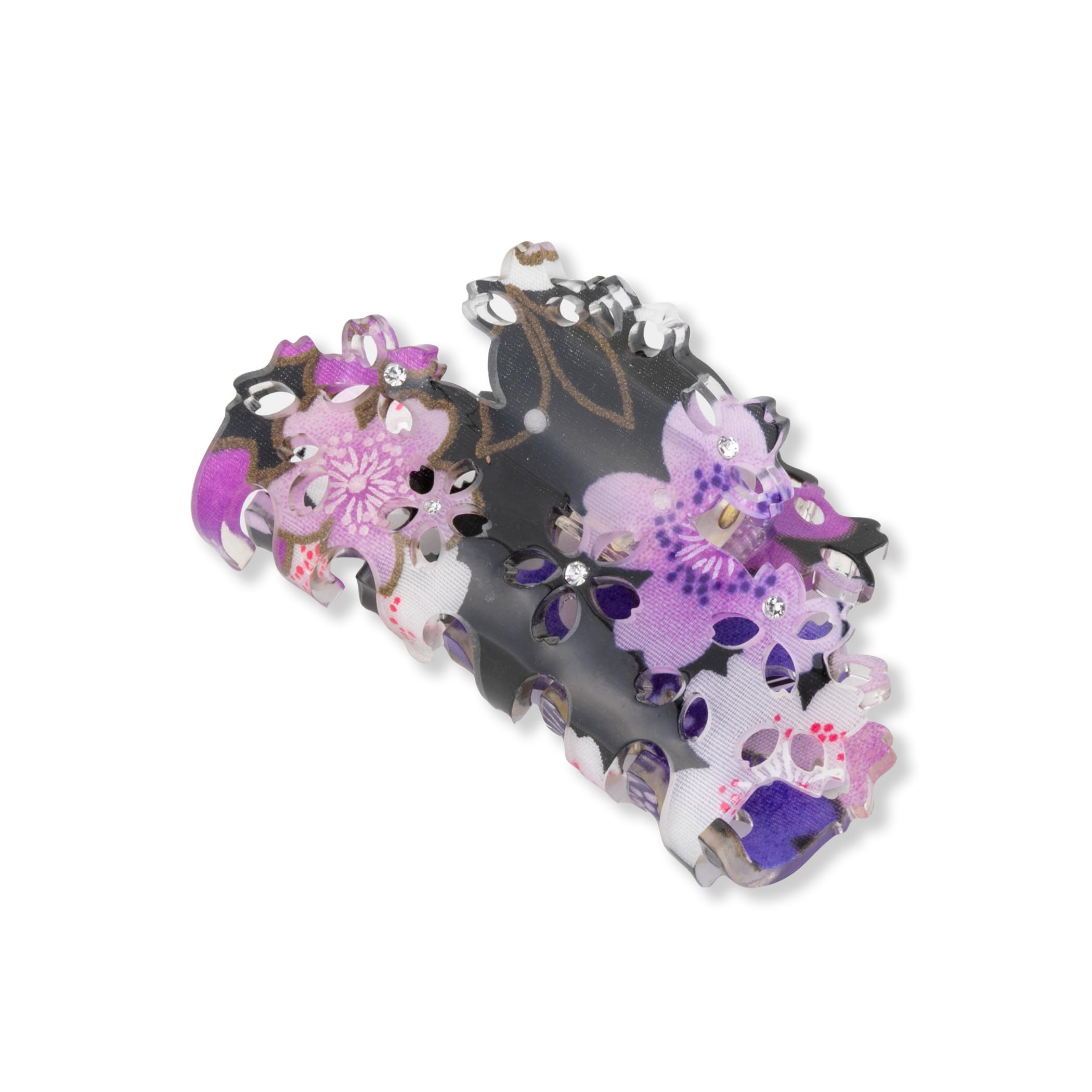 Hair Claw Clip for Women Girls Flower Banana Cute Kawaii Aesthetic Small Hair Clip for Thin Hair (182SAKURA Small/Purple)