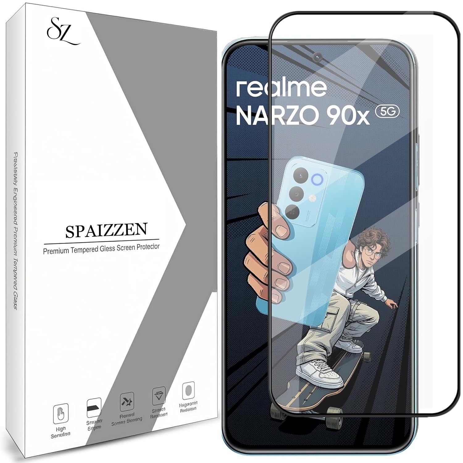 Military-Grade Tempered Glass Screen Protector Compatible for Realme Narzo 90X 5G / Realme Narzo 90X with Edge to Edge Coverage and Easy Self Installation kit-picture-17