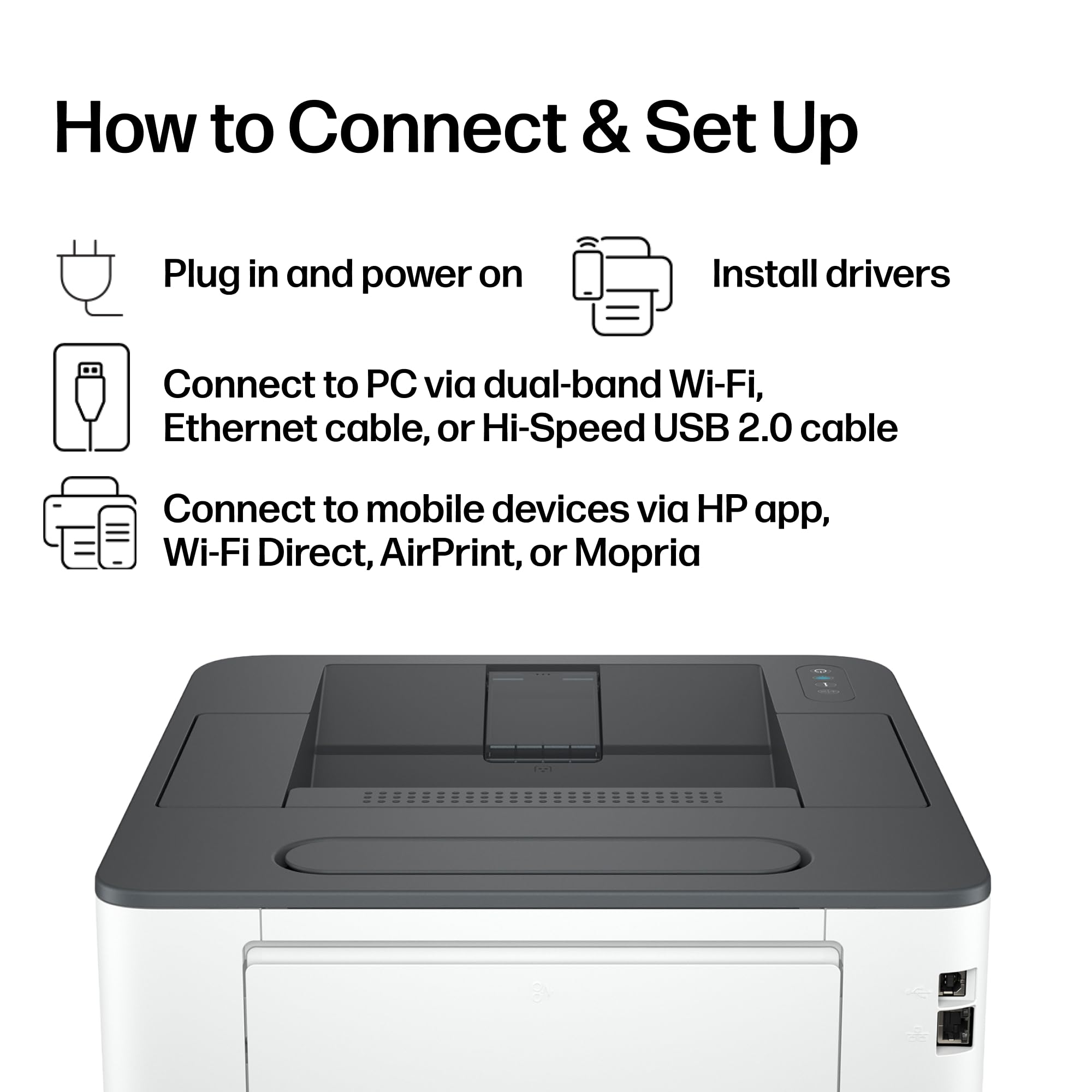 HP LaserJet Pro 3001dw Wireless Black & White Printer, Best-for-Office (3G65OF)