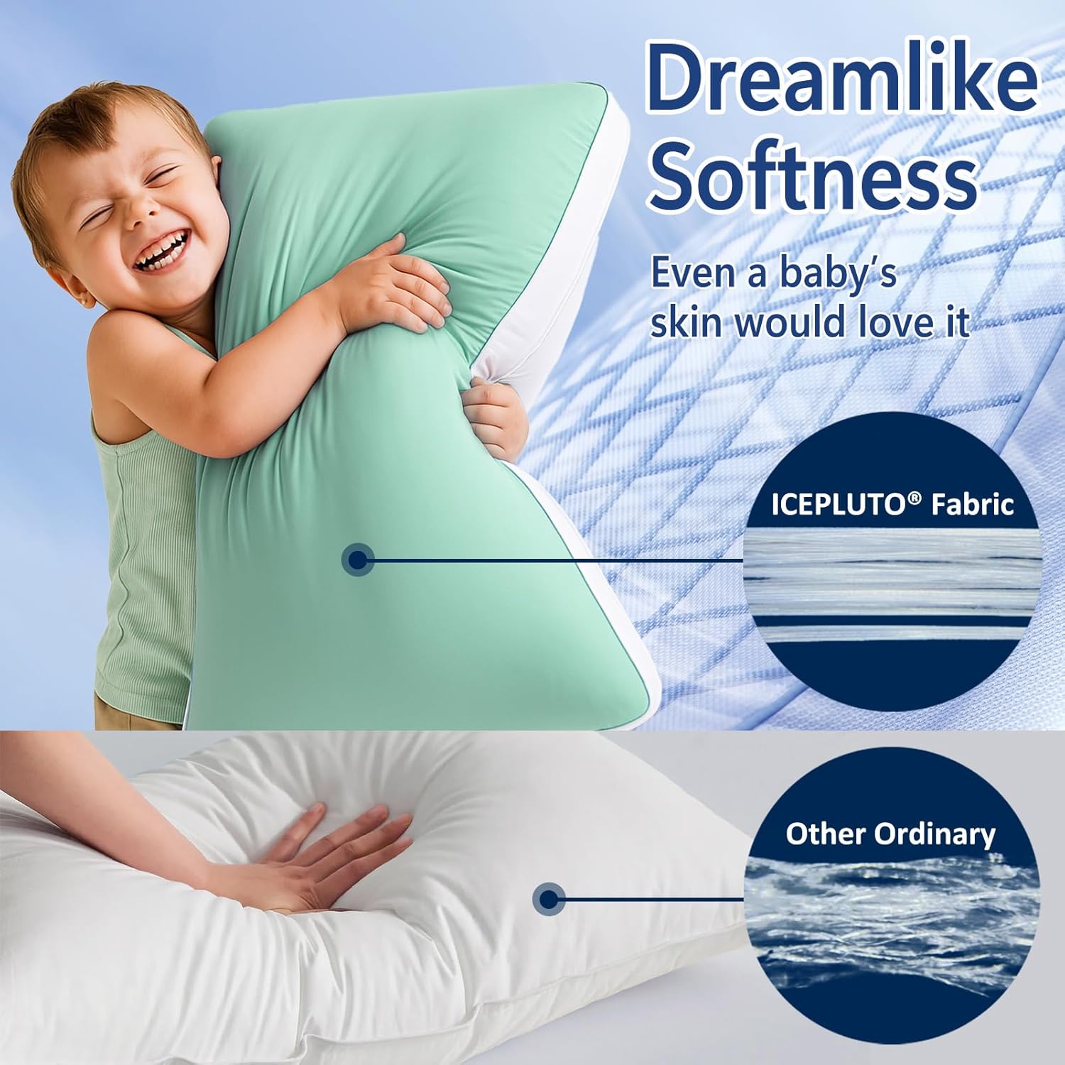 Silky Soft Pillows Queen Size Set of 2, Luxury Hotel Down Alternative Bed Pillows 2 Pack for Side Back Stomach Sleepers, Gusseted Supportive, Machine Washable, Cooling Green, 20" x 30" - Image 2