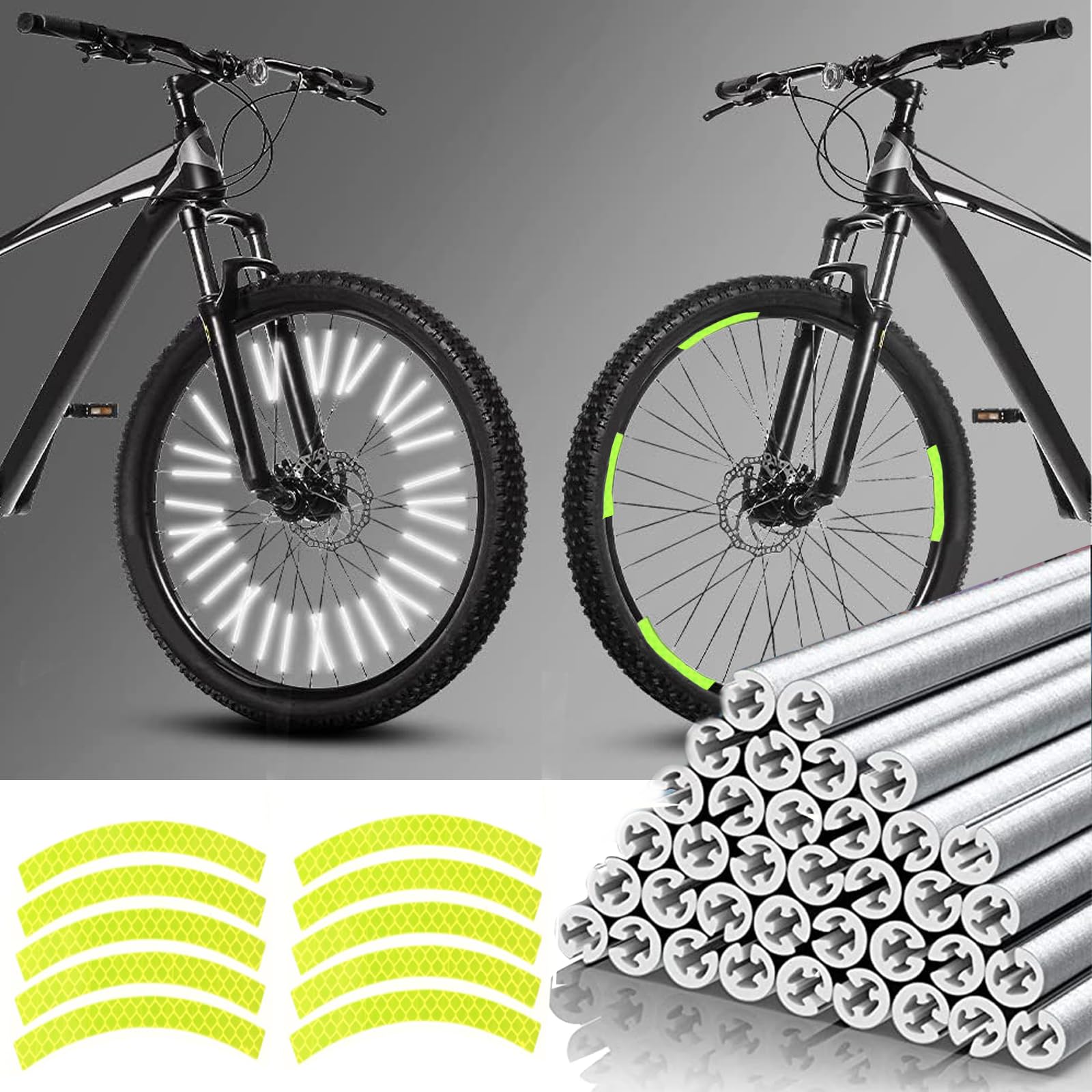YQBFTC 72 Pcs Bike Reflectors for Night Riding,360°Visibility Reflectors,Bicycle Spoke Reflectors with 10 Stickers,Alternative to Cat's Eye Reflectors,Easy Installation,Bicycle Accessories