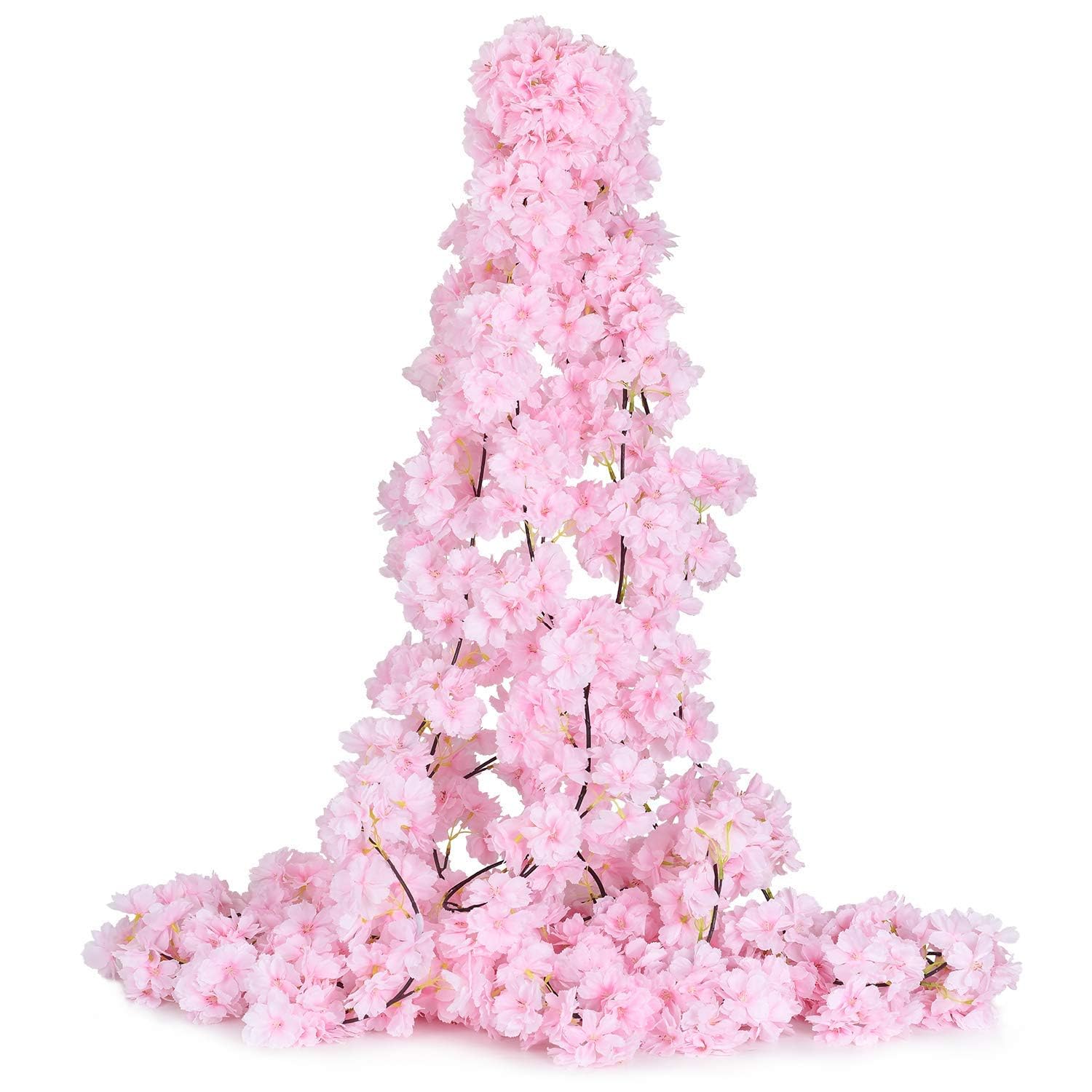 Artificial Vine Cherry Blossom Hanging Vine, 4.8 Feet Artificial Flowers Silk Party Home Decor - Light Pink (Pack of 1)-image-21