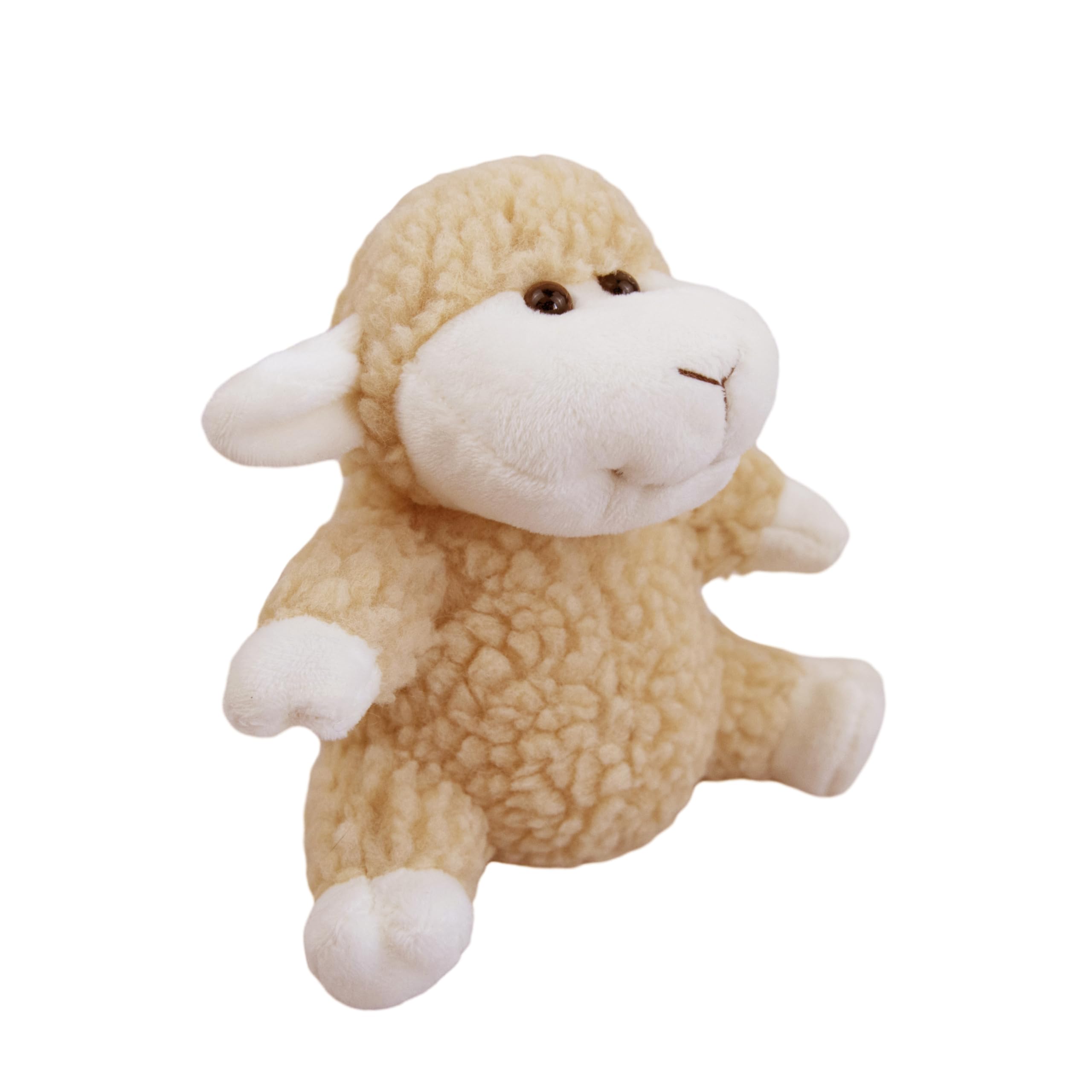 lilizzhoumax Simulation Lamb Plush Toy 13cm/5”, sit Realistic Stuffed Animal Wild Cute Sheep Plush Toy - Image 3