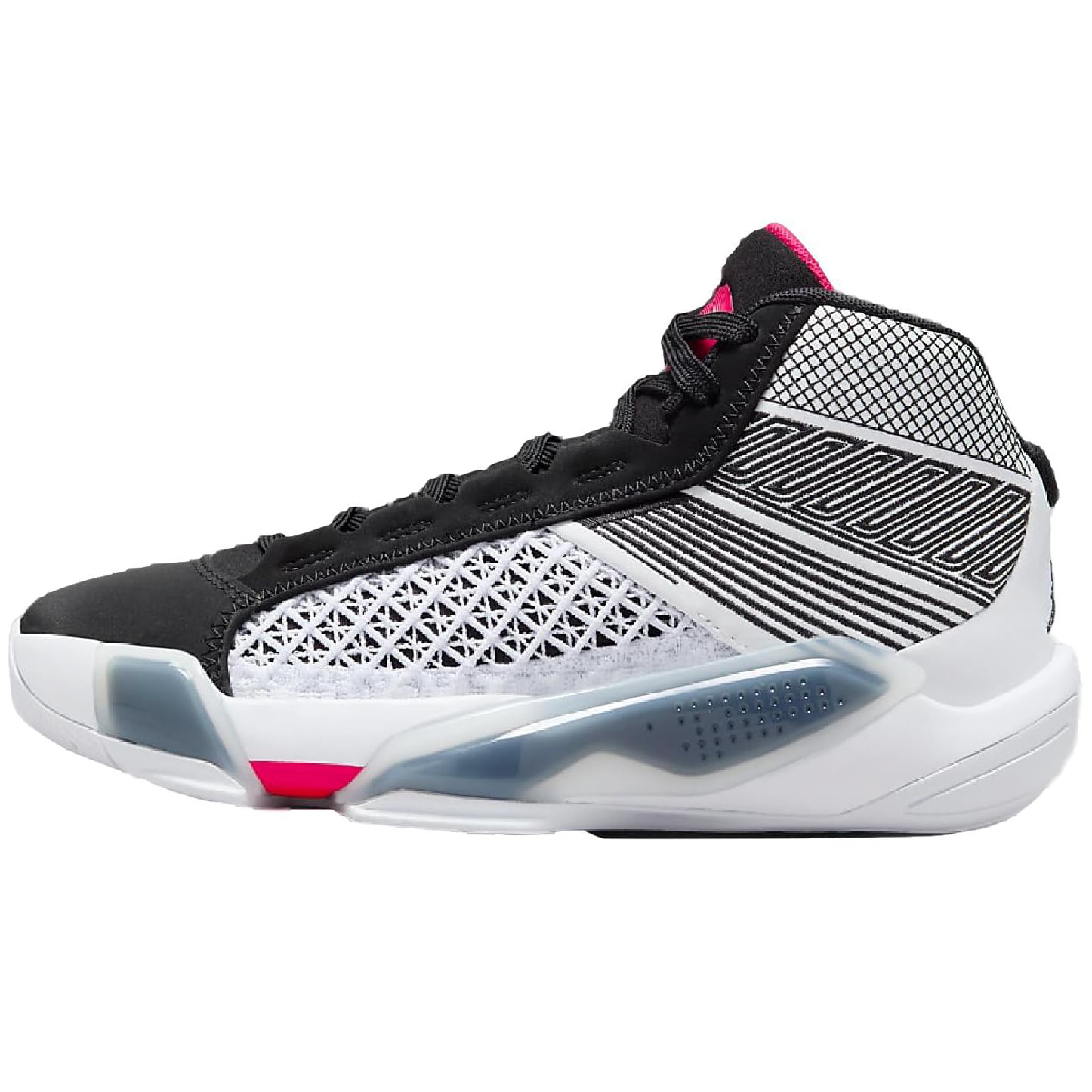 NIKE Air Jordan XXXVIII Big Kids' Shoes (DZ3499-101, White/Black/Siren Red) Size 5.5