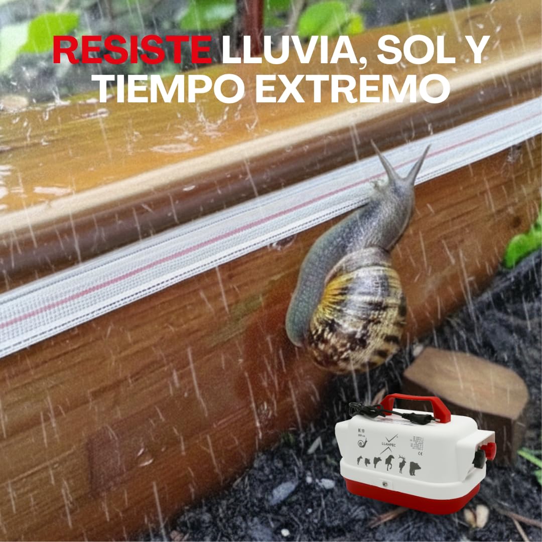Llampec Pastor eléctrico Mod.10 con conexión a Red 230V – 60 MJ, 5.000V y 3 km de Alcance – Especial para cercas de Caracoles – Consumo reducido 2W y diseño Compacto 18×18×28 cm – Fabricado en España