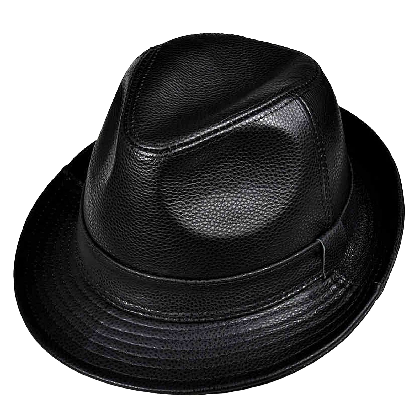 DongBao Cappello da Uomo Classico in Pelle Trilby Cappello Fedora Cappello Jazz da Uomo Stile Vintage Cappello Panama