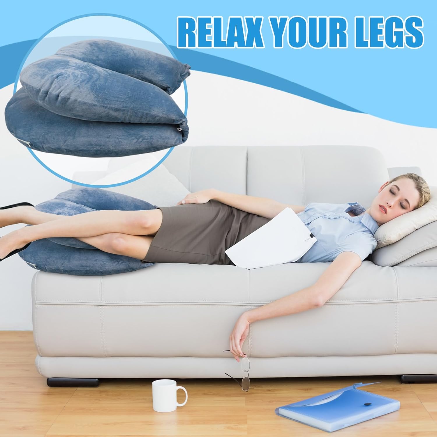 Reading Pillow, Removable Bedside Cushion for Waist and Neck Protection, U-Shaped Sitting up Pillow for Adults and Children for Resting, Reading, Playing and Relaxing