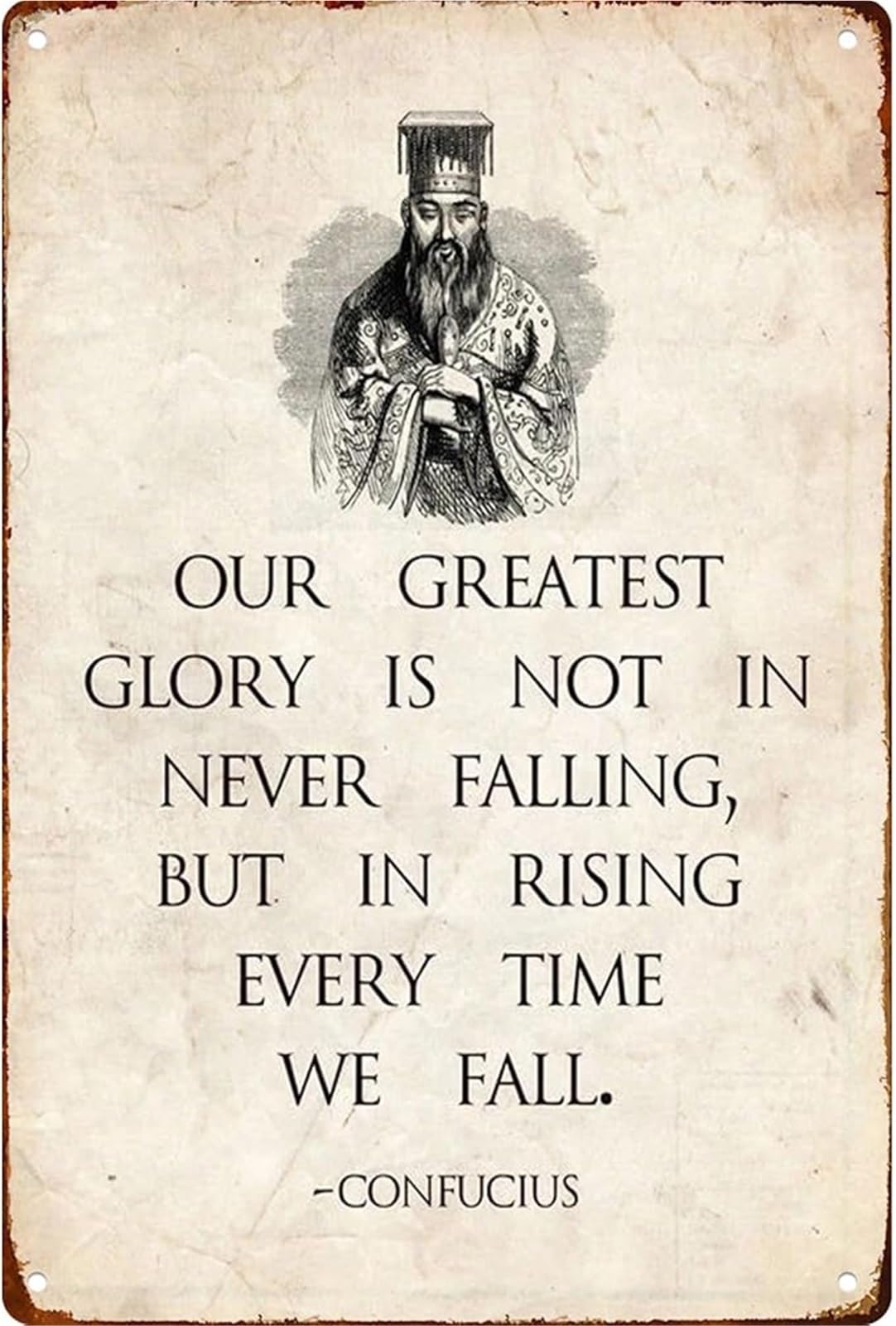 XHAJCSJWGD Confucius Wisdom Quote Funny Retro Metal Sign Wall Decor for Home Library Barbershop Den 8 X 12 in