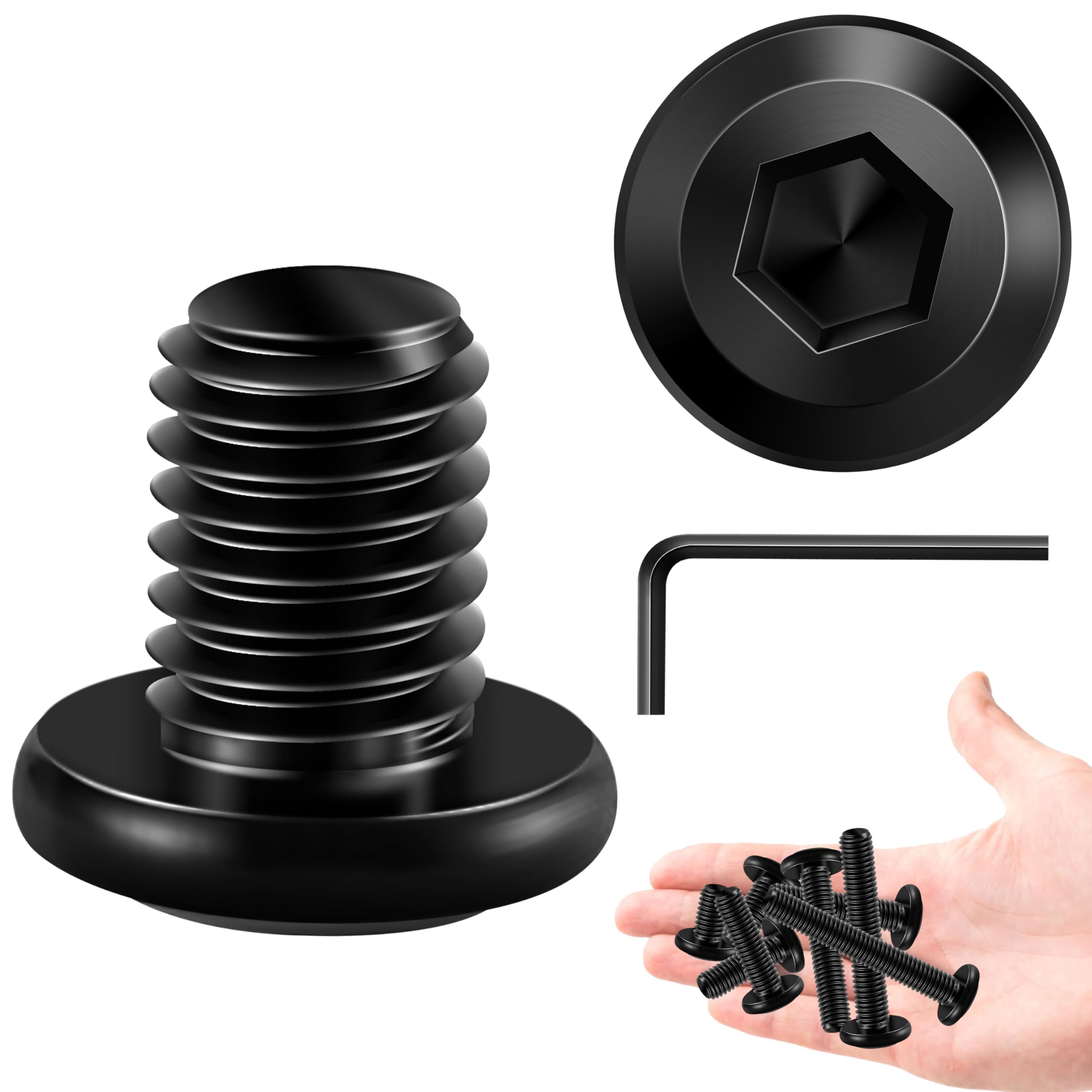 20Pcs M8 Bolt M8 x 12mm Flat Head Socket Cap Screw Bolts, M8 Screws Metric Bolt Kit, Stainless Steel Bolts 304, Black Oxide M8x1.25 by Marysino