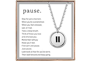 Pause Moment Inspirational Pause Necklace Encouragement Gifts for Women